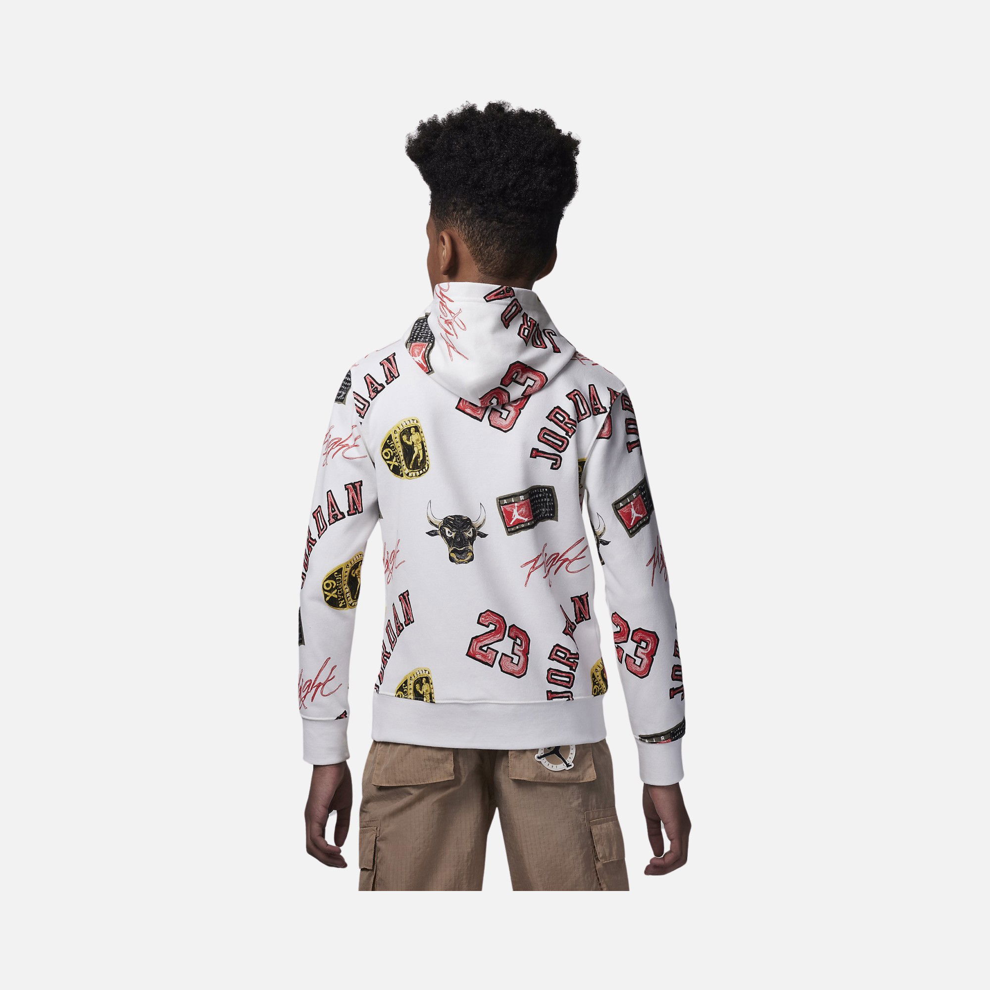 Nike Jordan Essentials French Terry All-Over Printed Pullover Hoodie Çocuk Sweatshirt