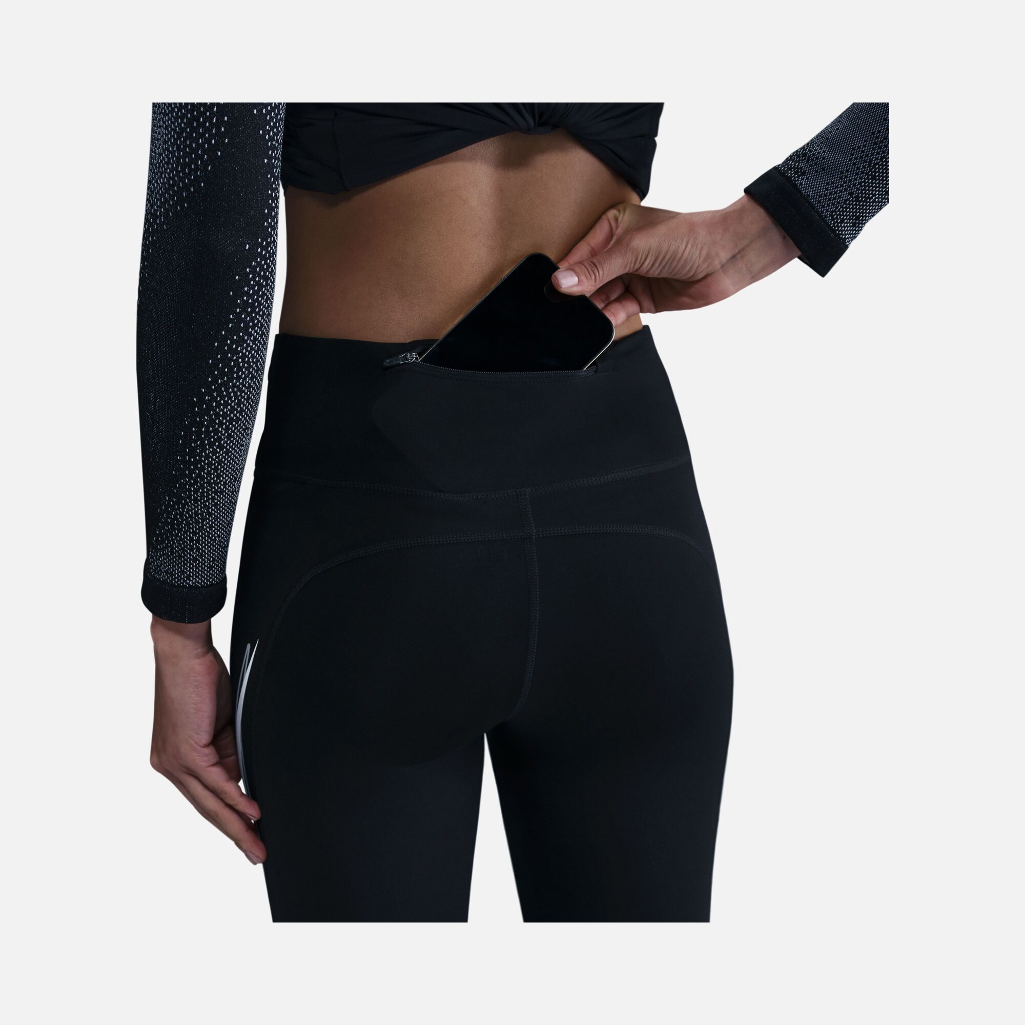 Nike Fast Dri-Fit Swoosh Graphic Mid-Rise 7/8 Running Kadın Tayt