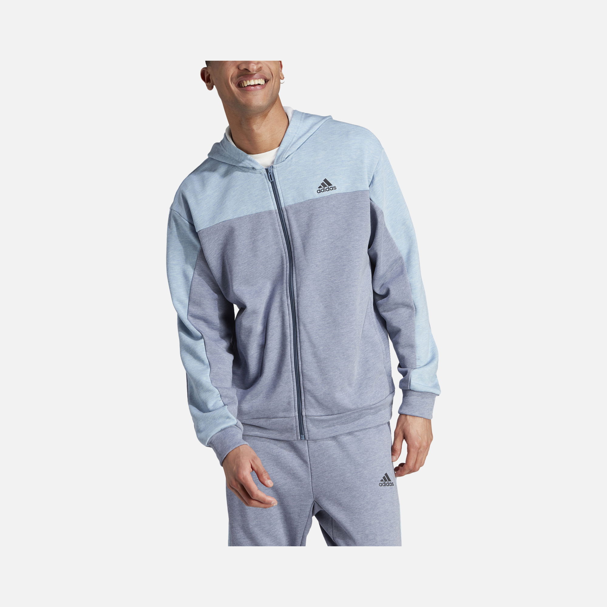 adidas Sportswear Melange Full-Zip Hoodie Erkek Sweatshirt