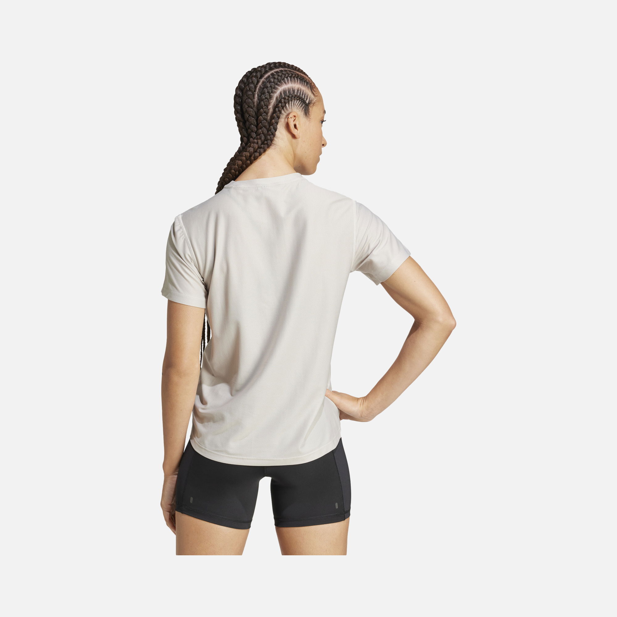 adidas AEROREADY Run Own The 3-Stripes Crew Neck Running Short-Sleeve Kadın Tişört