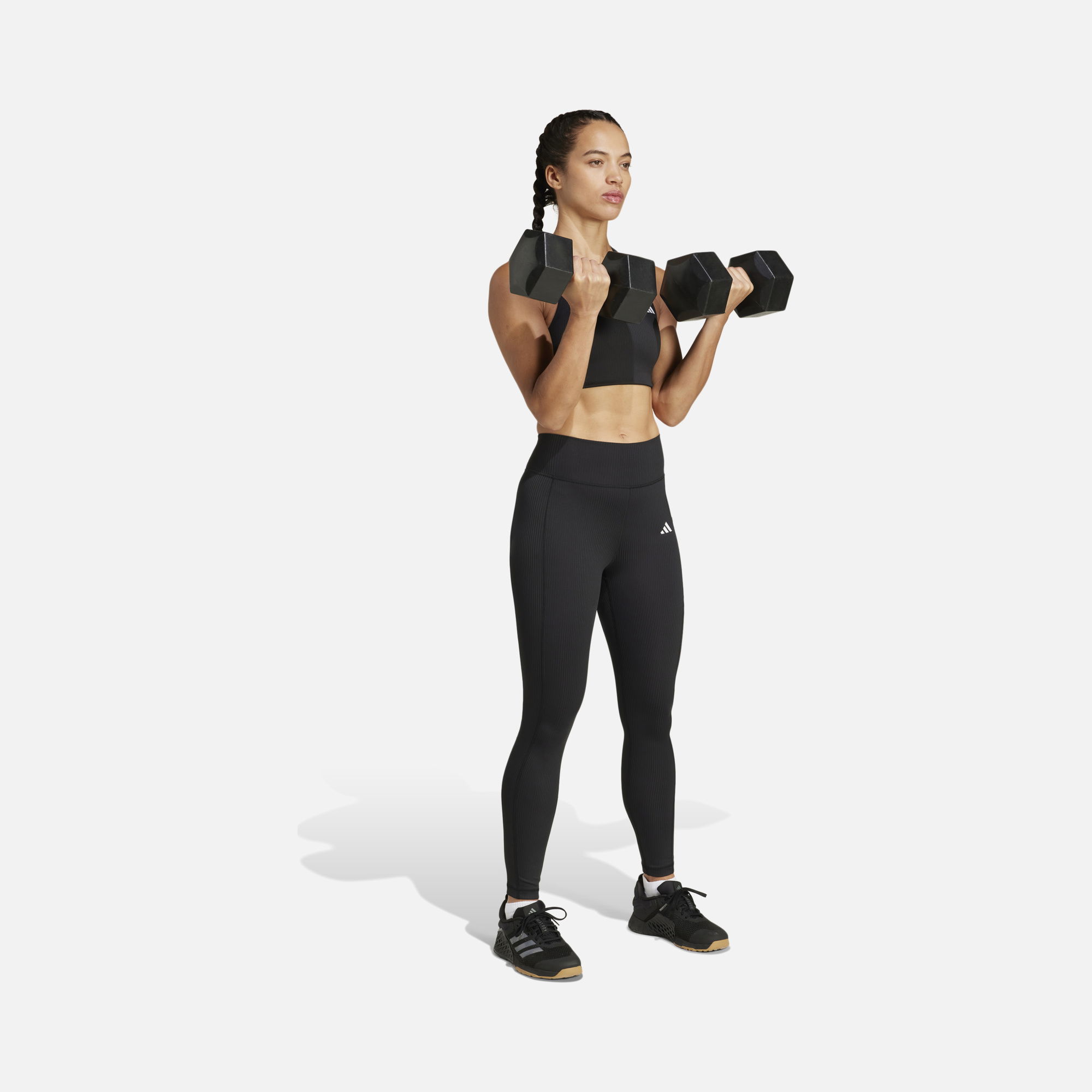 adidas Optime Rib LYCRA® Fabric High Waist 7/8 Gym & Training Kadın Tayt