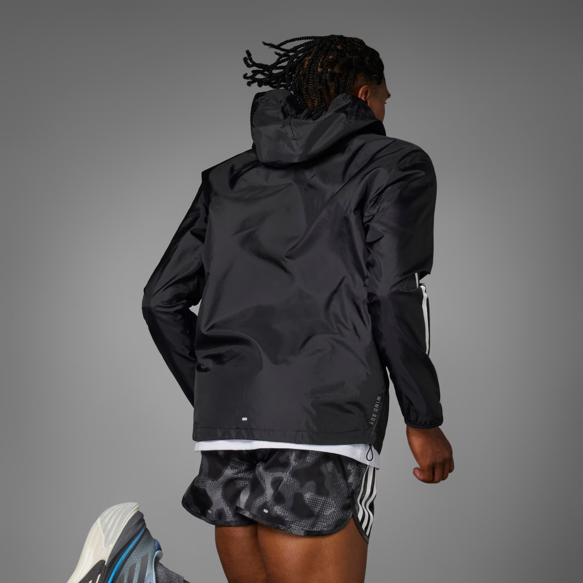 adidas Own The Run 3-Stripes Full-Zip Hoodie Erkek Ceket