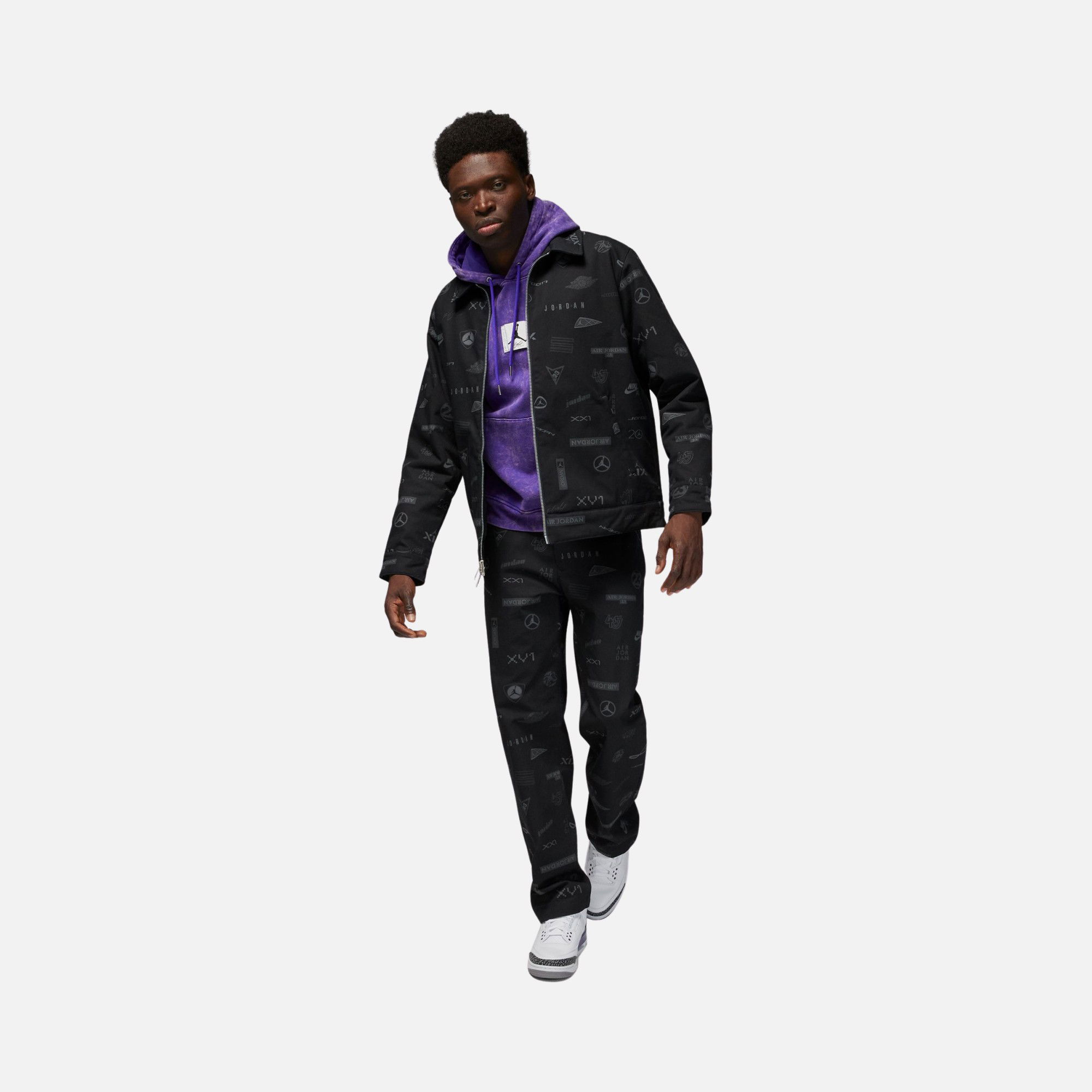 Nike Jordan Flight Heritage Allover OW Lined Full-Zip Erkek Ceket