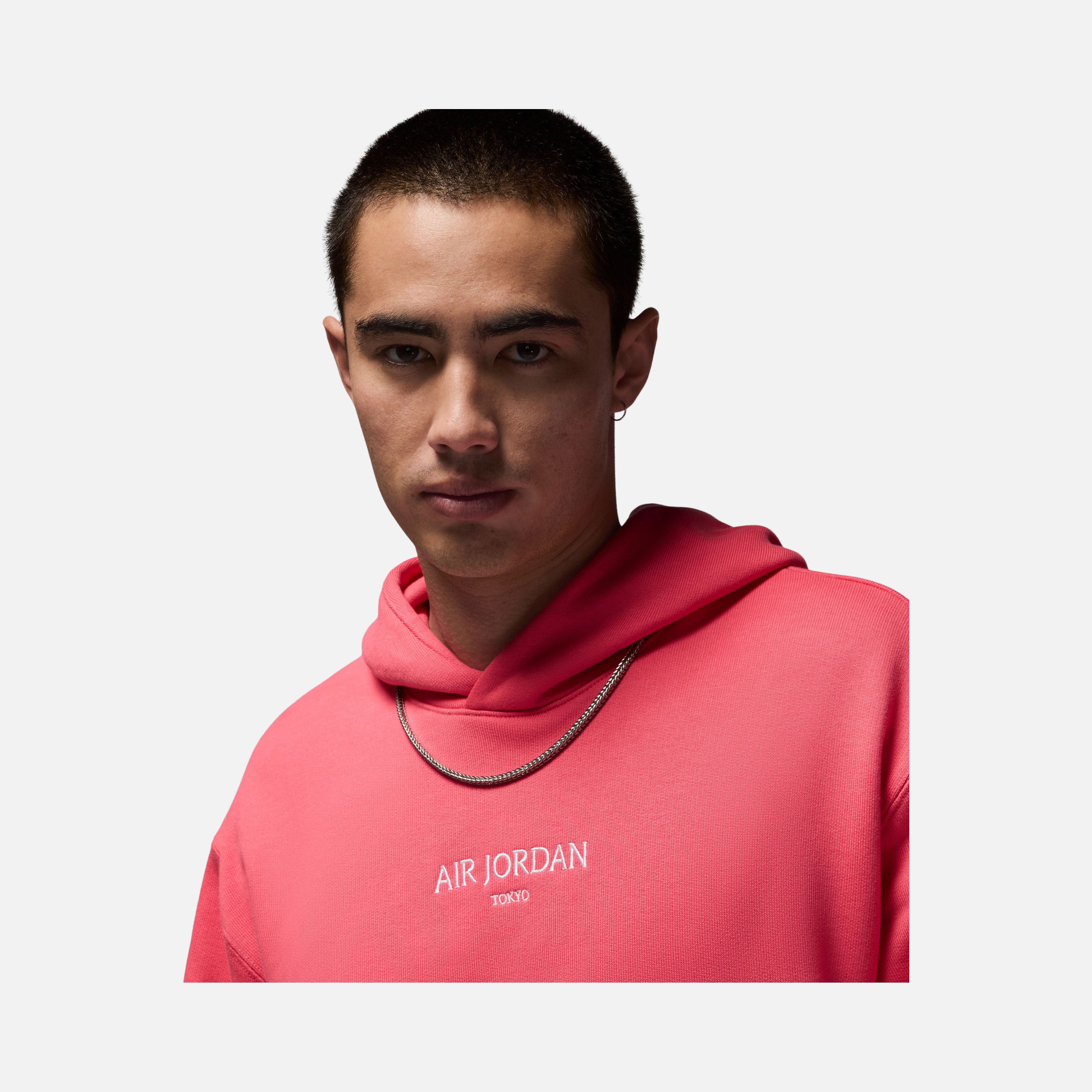 Nike Air Jordan Wordmark Tokyo French Terry Fleece Pullover Hoodie Erkek Sweatshirt