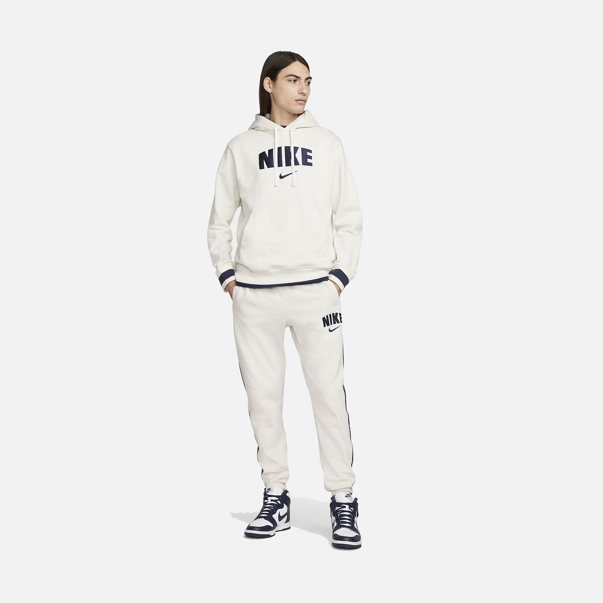 Nike Sportswear Retro Fleece Pullover Hoodie Erkek Sweatshirt