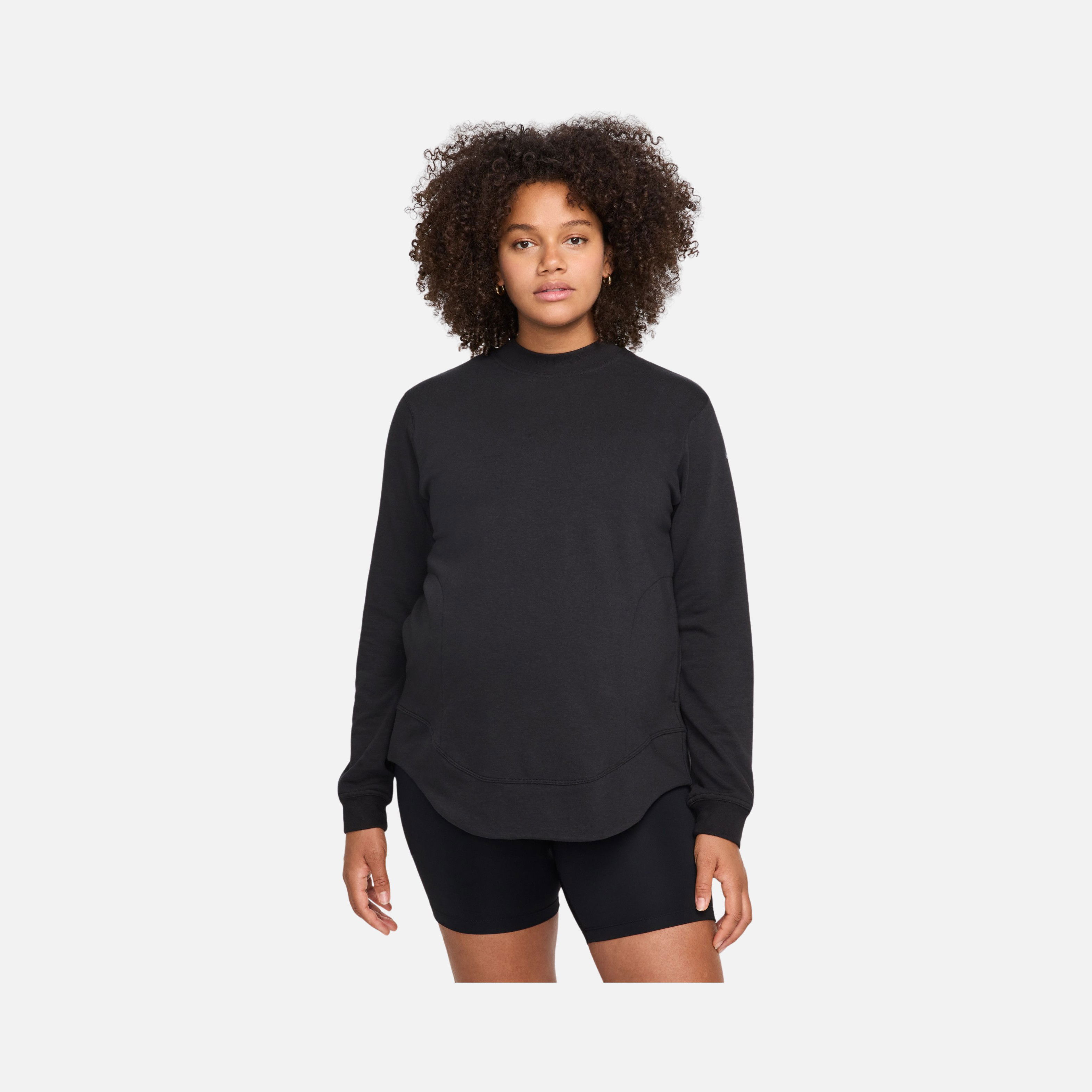 Nike One Reversible French Terry Pullover Full Length Slit Long-Sleeve Training (Maternity) Kadın Tişört
