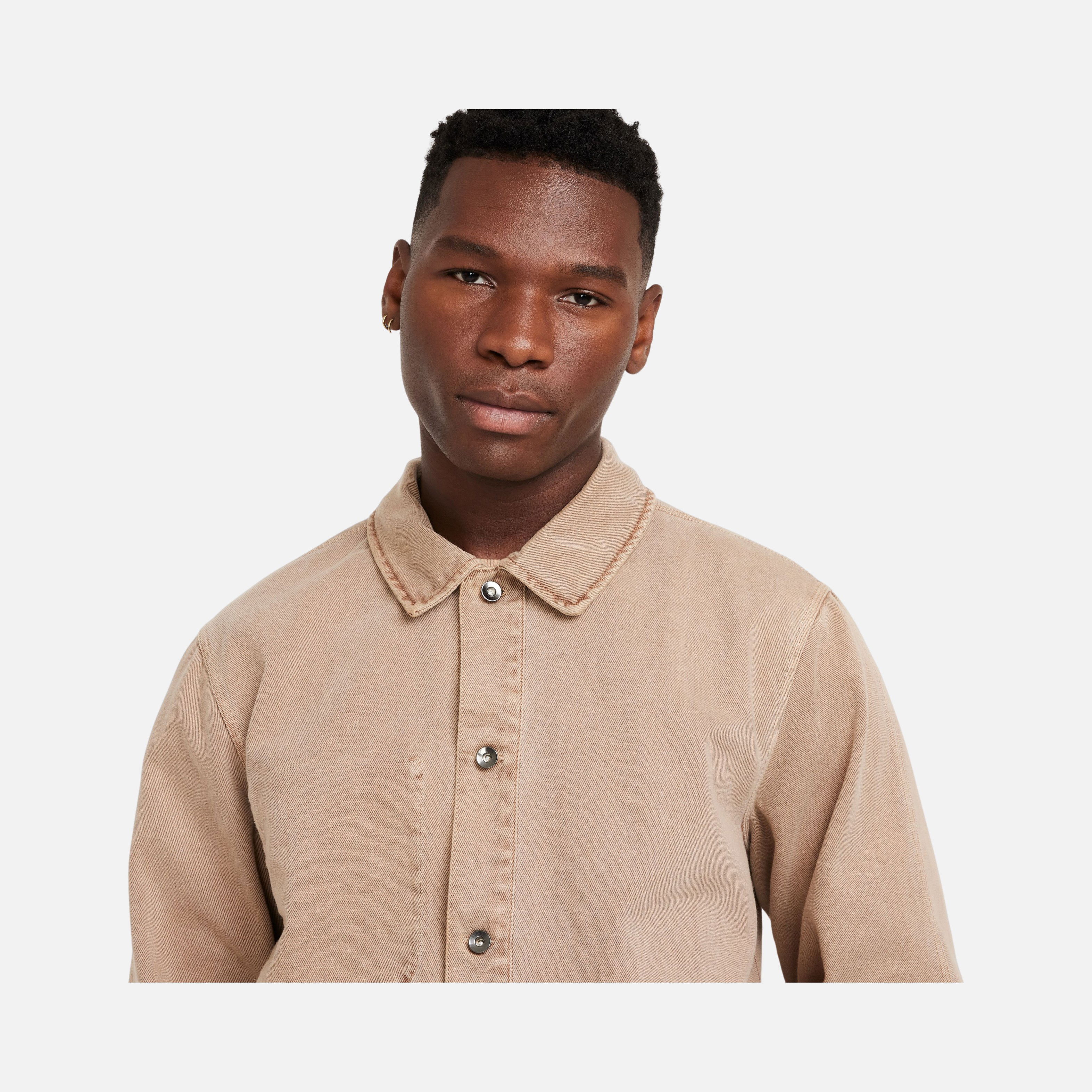 Nike Sportswear Life Chore Coat Unlined Dye Canvas Woven Fabric Full-Buttoned Erkek Ceket