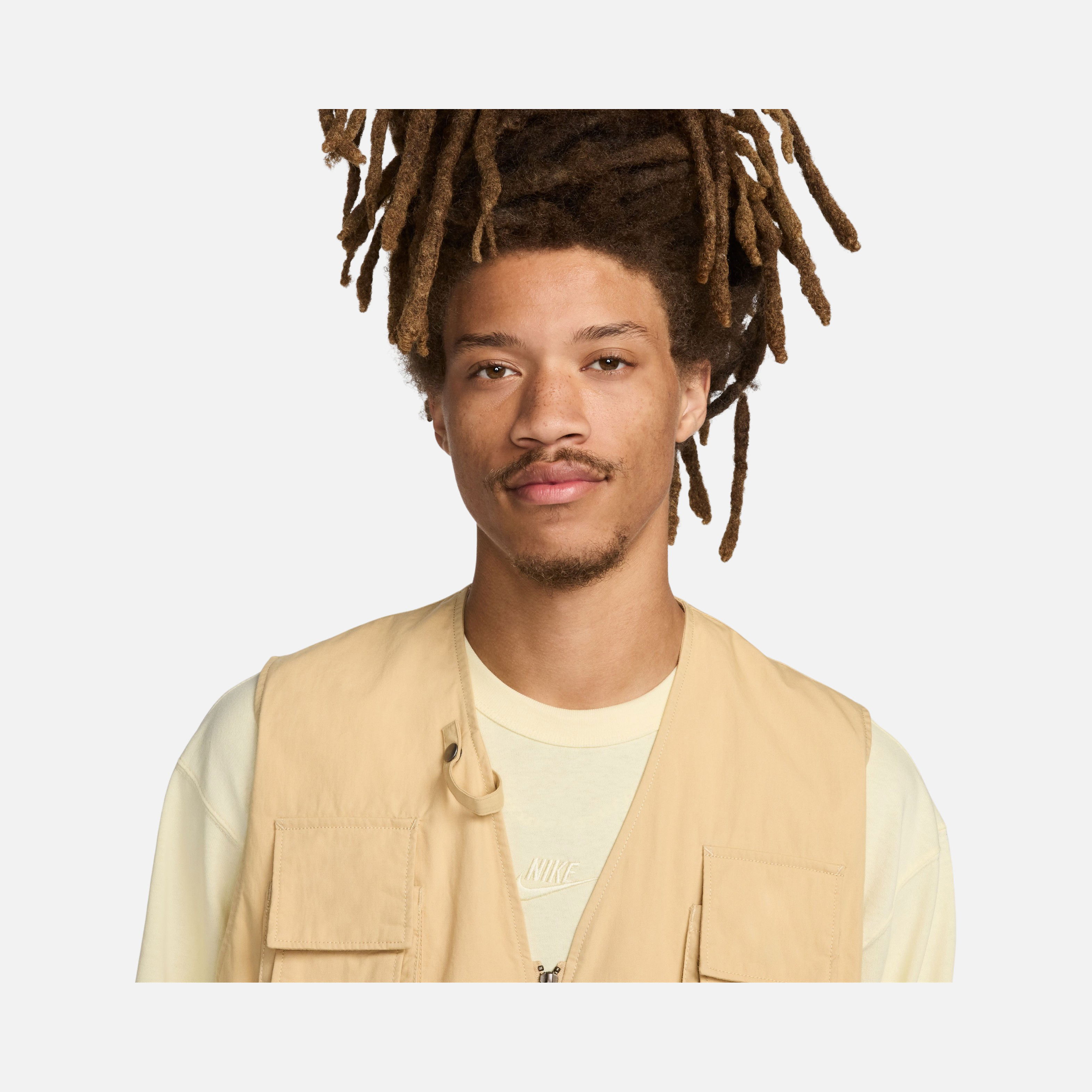 Nike Life Utility Stonewashed Cotton Fabric Full-Zip Erkek Yelek