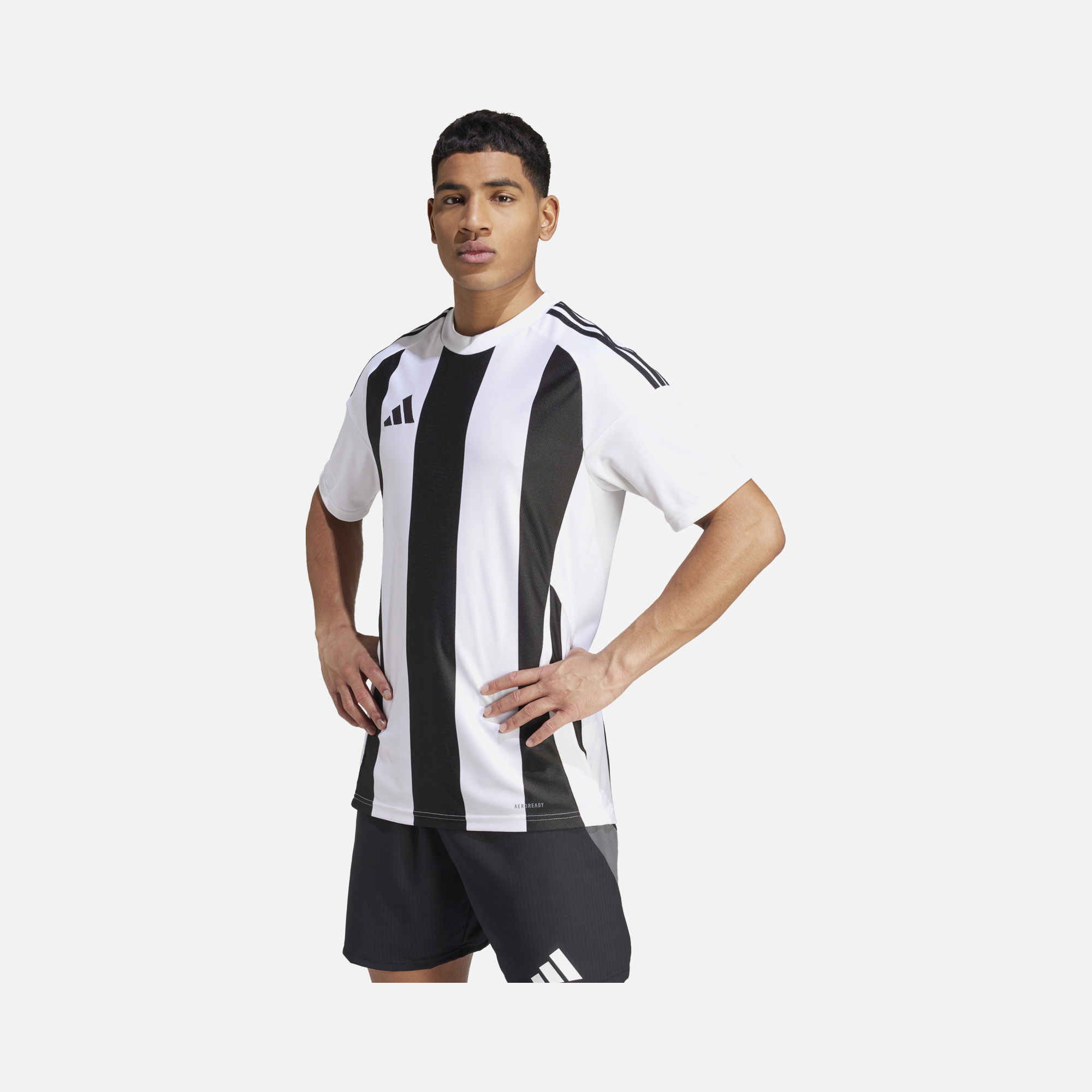 adidas Striped 24 Football Short-Sleeve Erkek Forma
