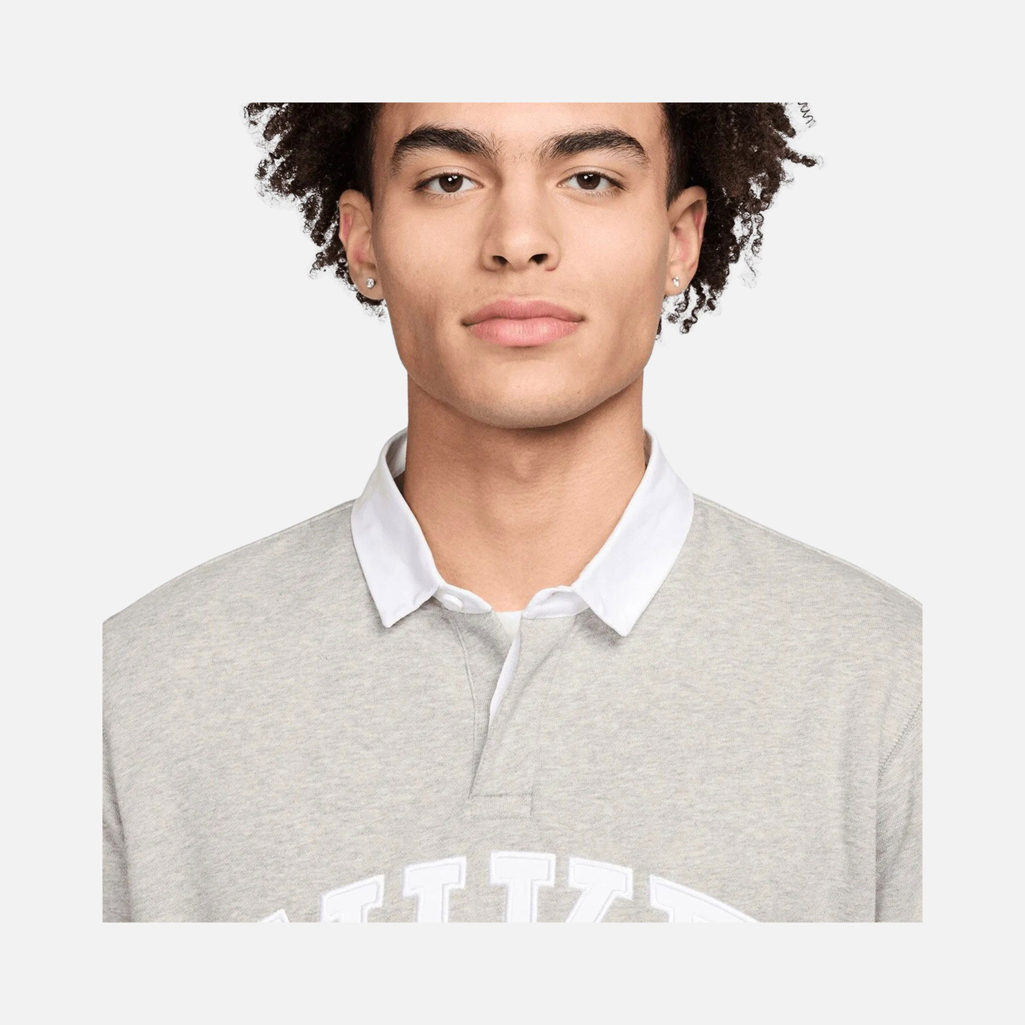 Nike Sportswear Club+ Fleece Buttoned Polo Collar Long-Sleeve Erkek Sweatshirt