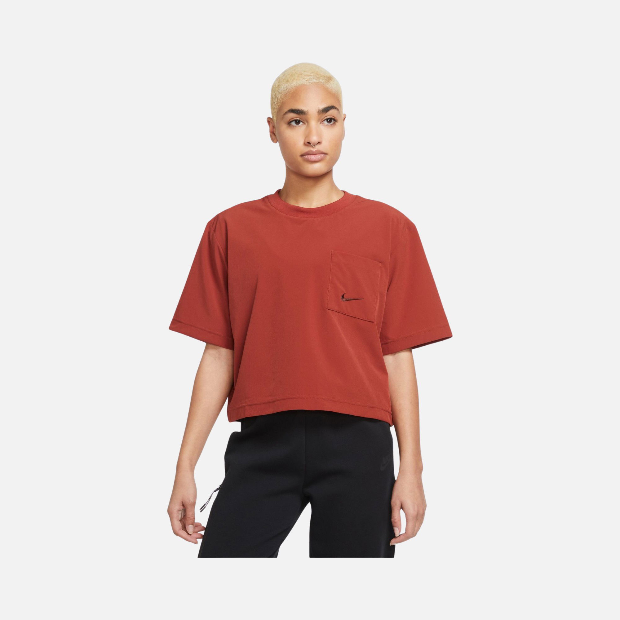 Nike Sportswear Everday Mod Woven Boxy Short-Sleeve Kadın Tişört