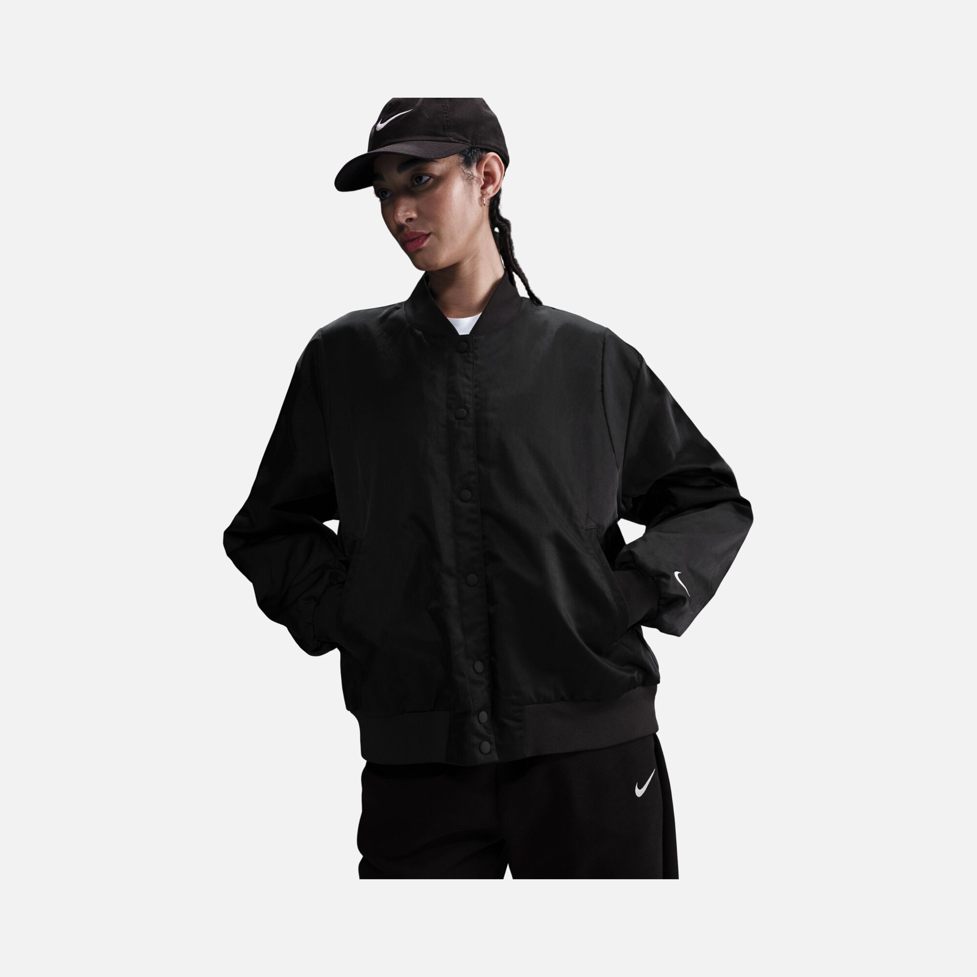 Nike Sportswear Essentials Destroyer Woven Full-Snap Kadın Ceket