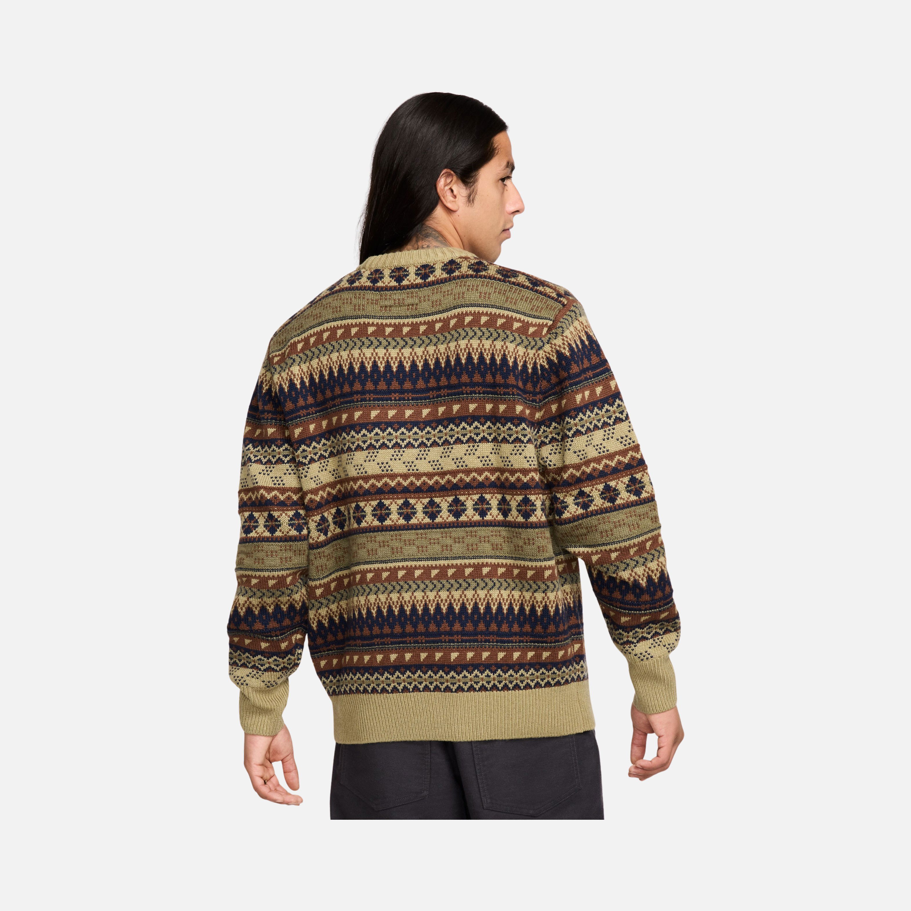 Nike Life Fair Isle Swoosh Crew ''Wool Jacquard Fabric'' Long-Sleeve Erkek Kazak
