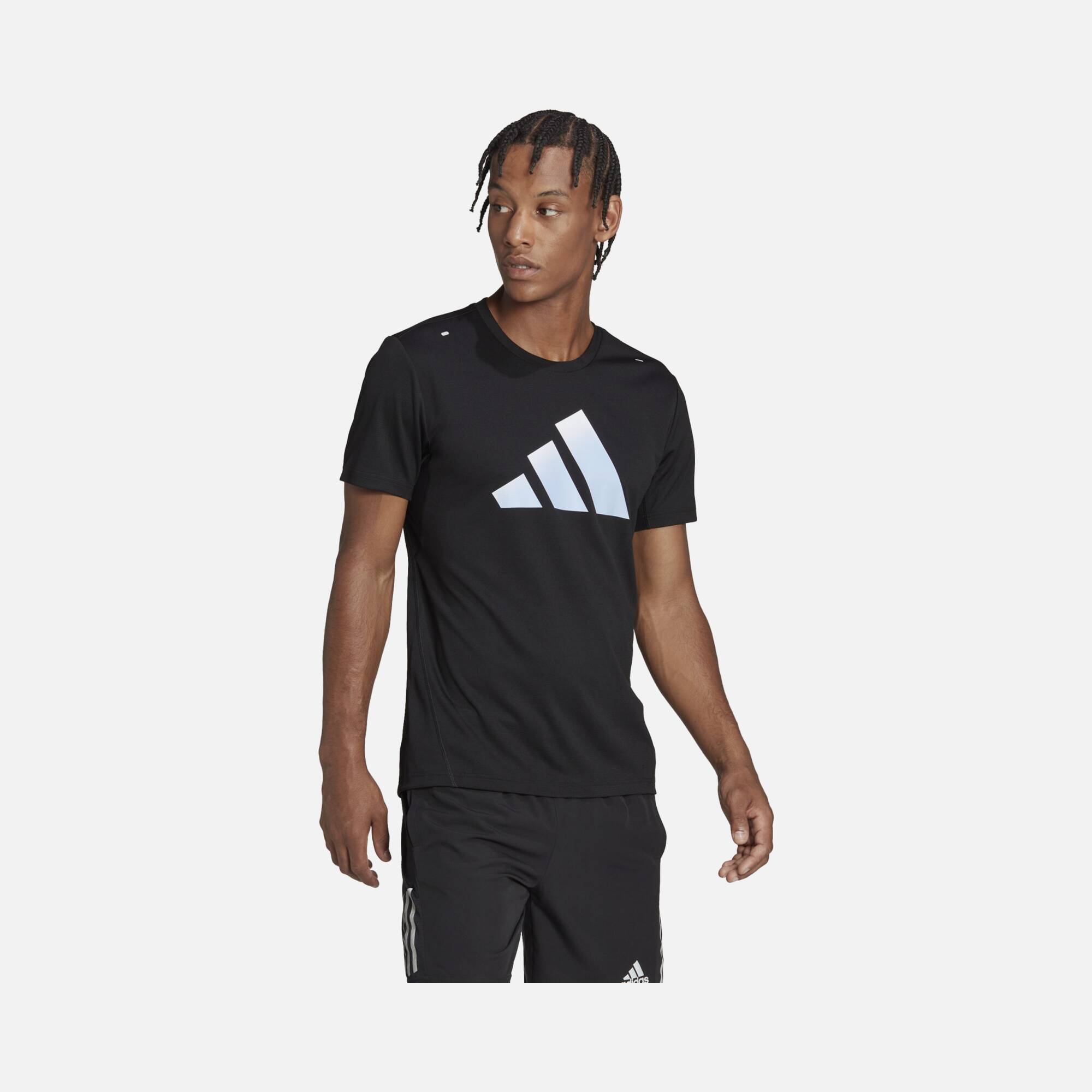 adidas Run Icons 3 Bar Logo Short-Sleeve Erkek Tişört
