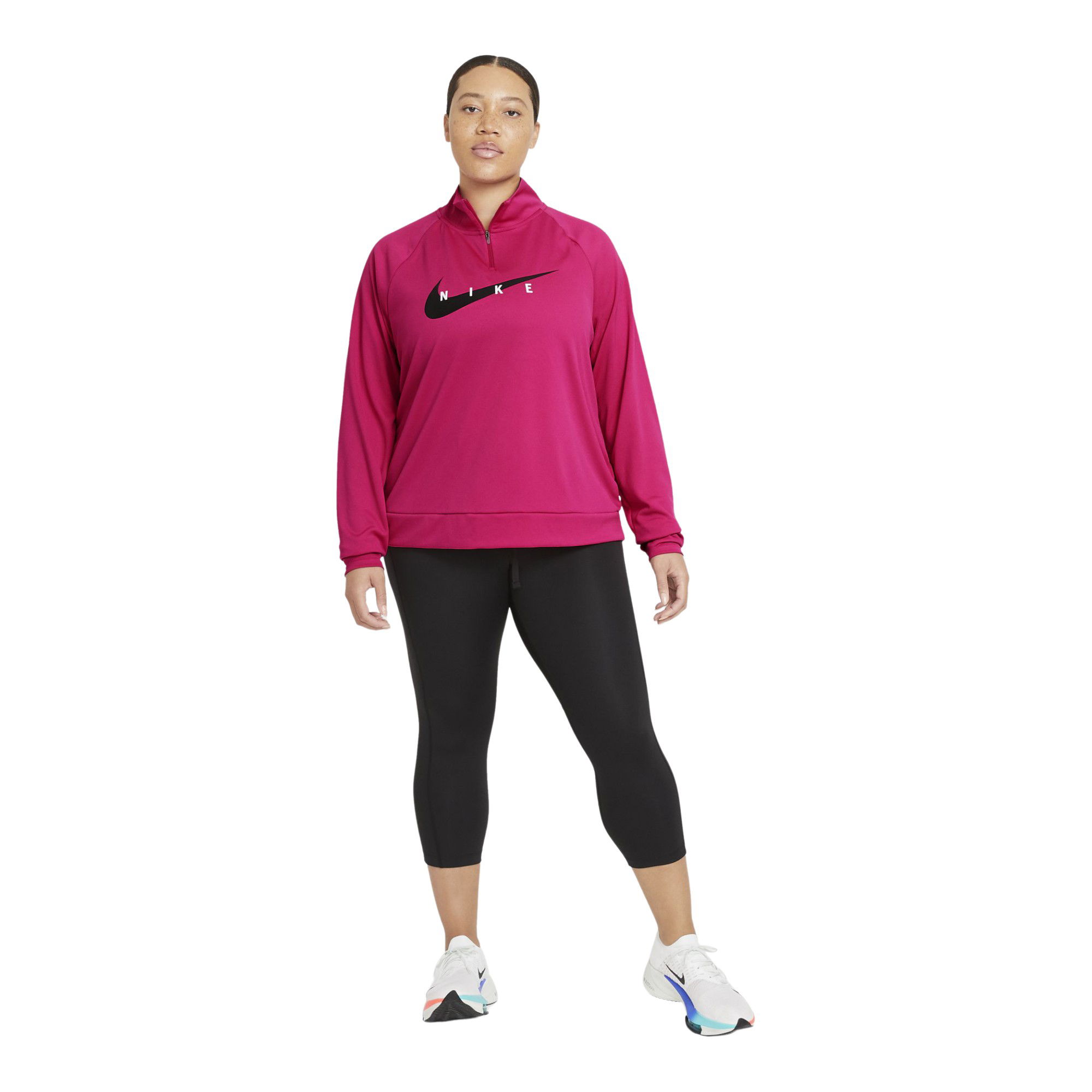 Nike Swoosh Running Half-Zip Long-Sleeve Kadın Tişört