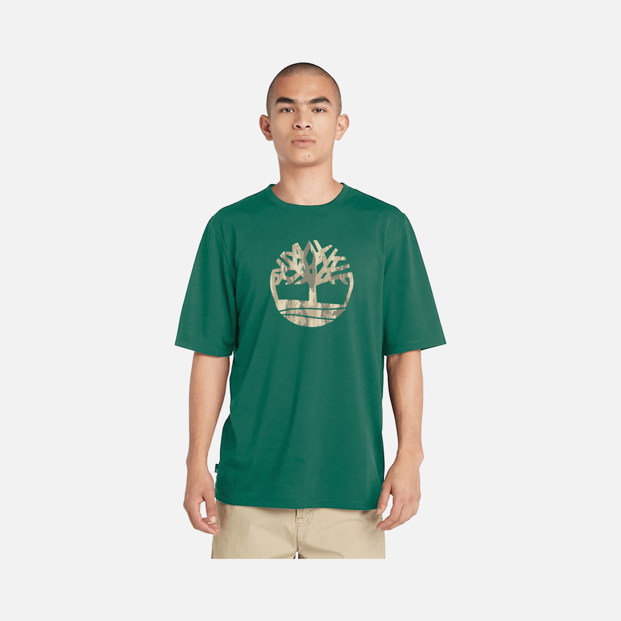 Timberland Sportswear Camouflage Tree Logo Graphic SS24 Short-Sleeve Erkek Tişört