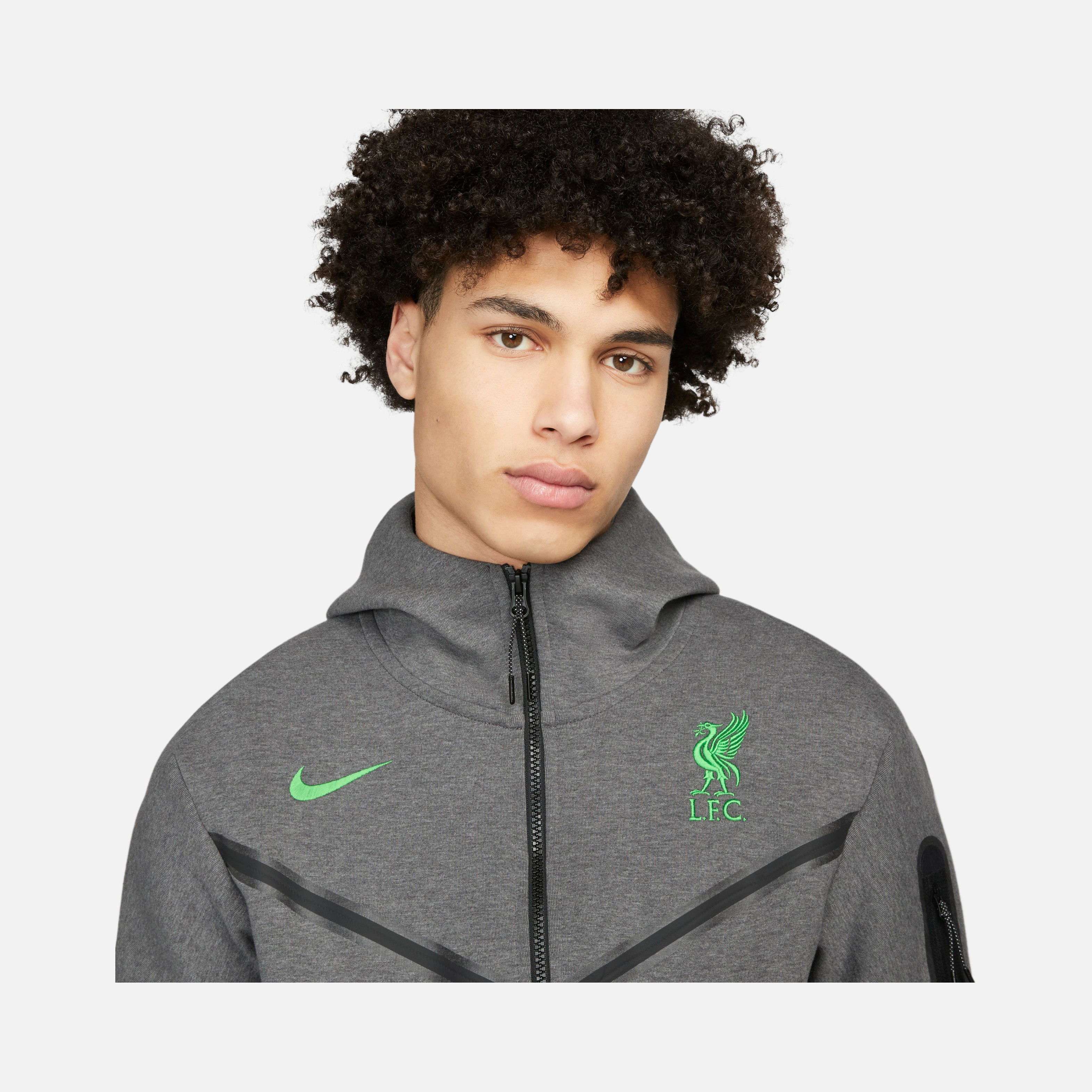 Nike Liverpool FC Tech Fleece Windrunner Full-Zip Hoodie Erkek Sweatshirt