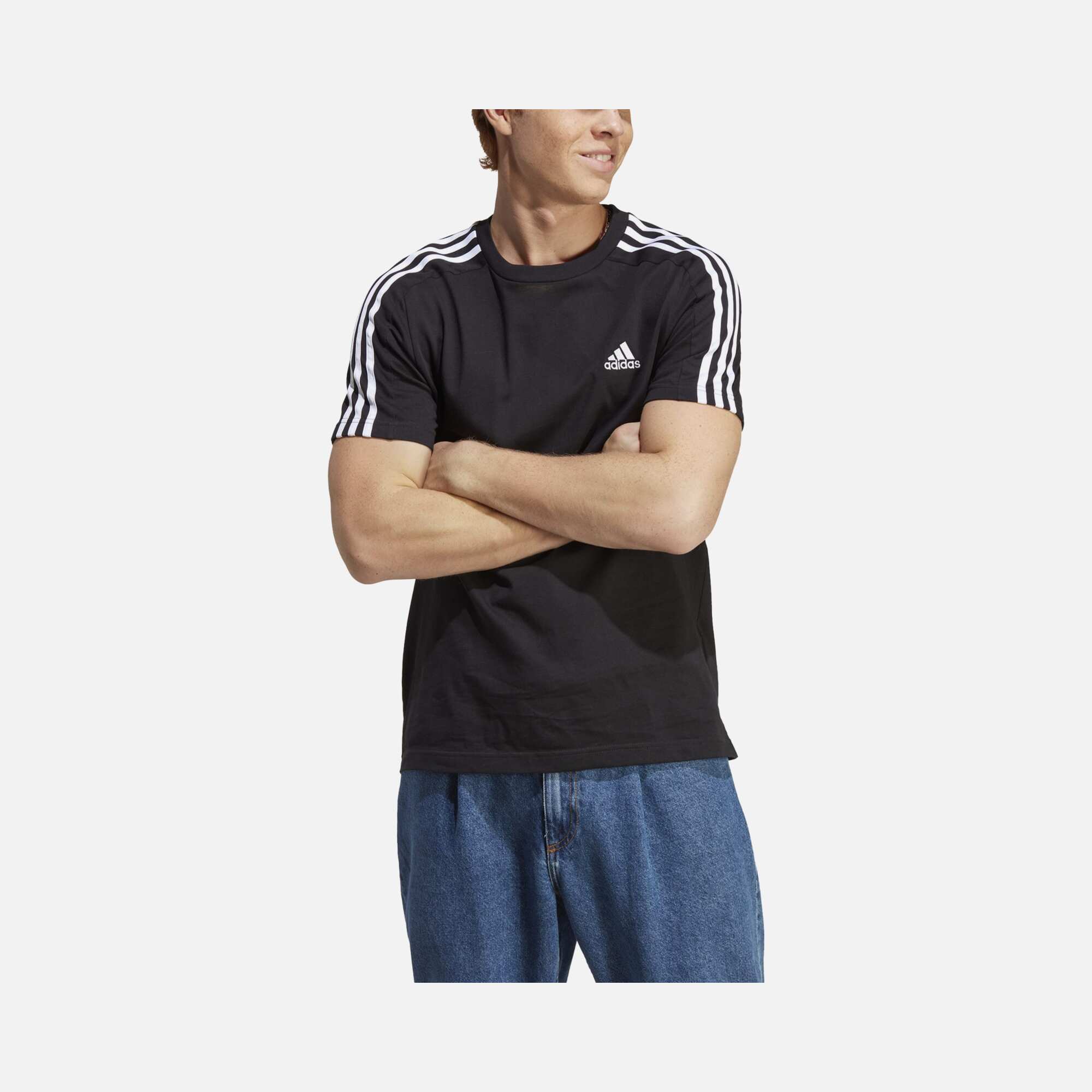 adidas Essentials Single Jersey 3-Stripes Short-Sleeve Erkek Tişört