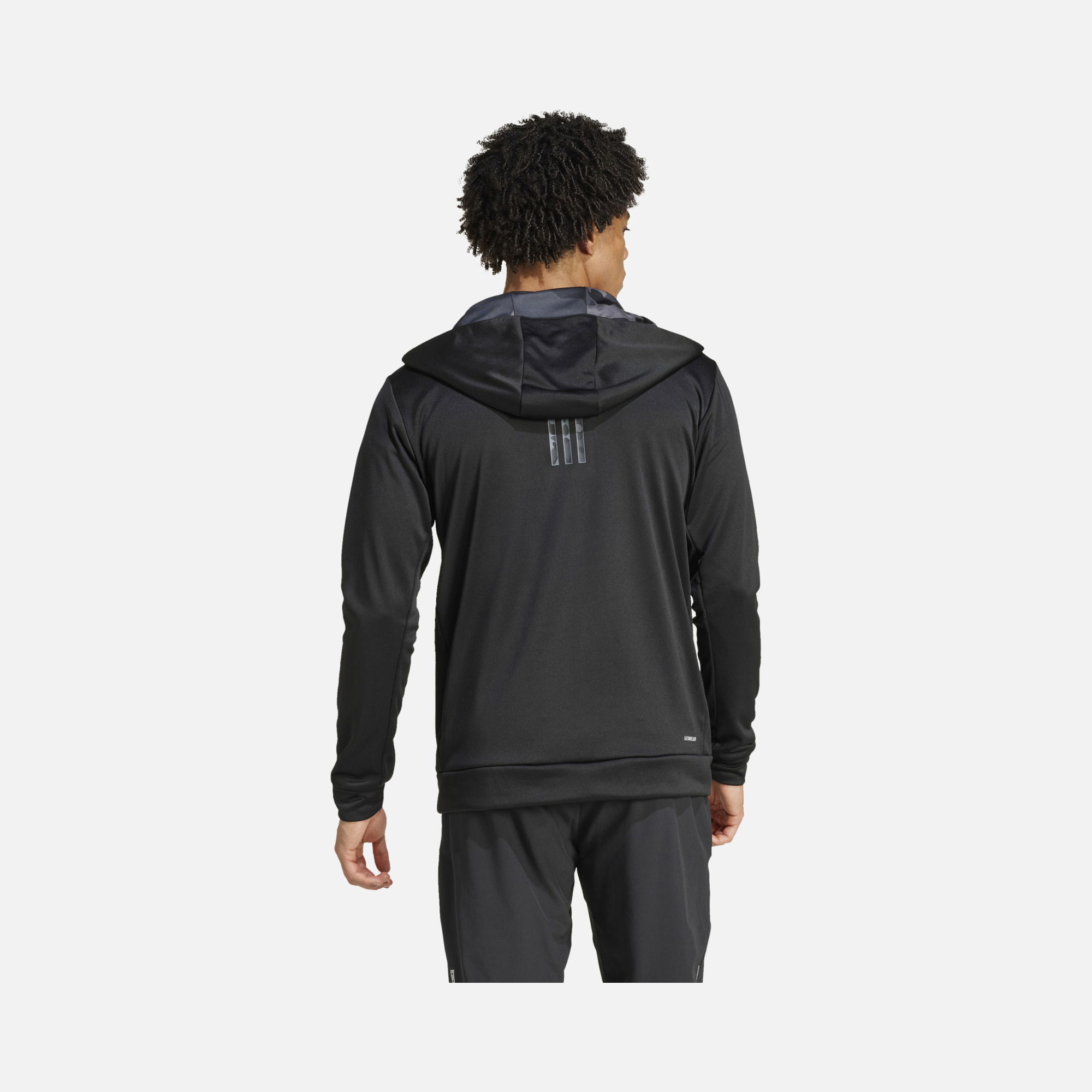 adidas AEROREADY Train Essentials Camo Full-Zip Hoodie Erkek Sweatshirt