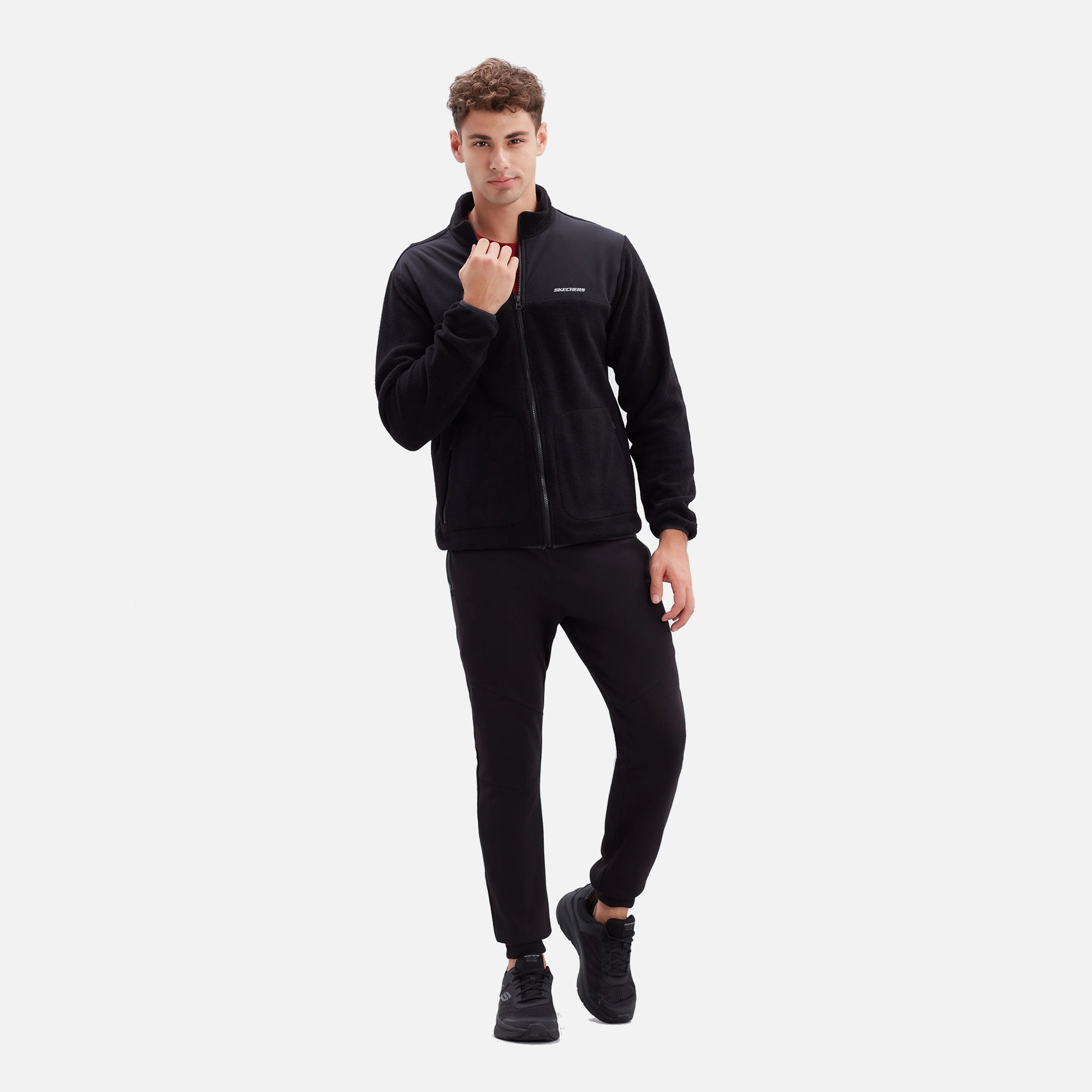 Skechers Woven Panel Fleece Full-Zip Erkek Ceket
