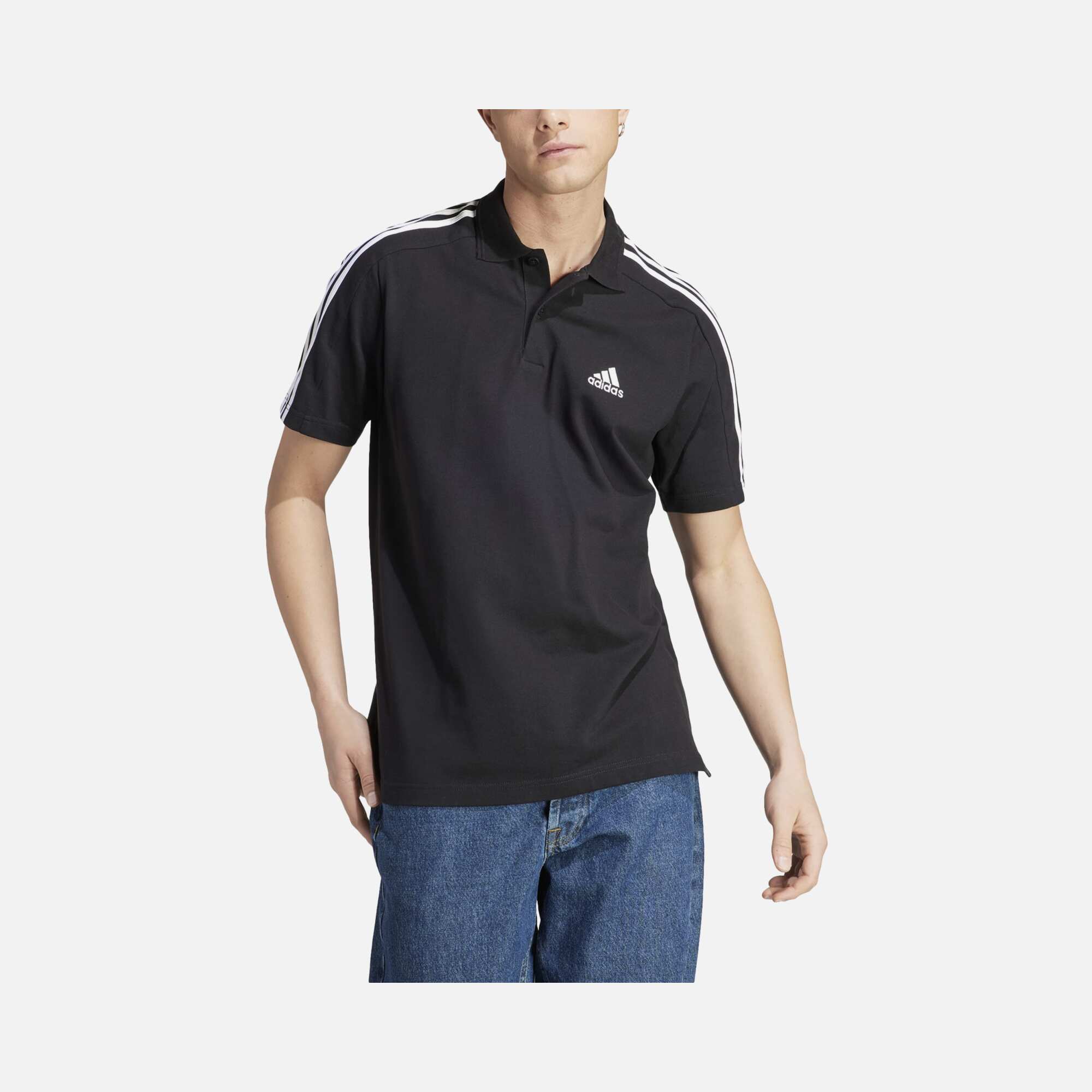 adidas Essentials Piqué Embroidered Small Logo 3-Stripes Polo Short-Sleeve Erkek Tişört
