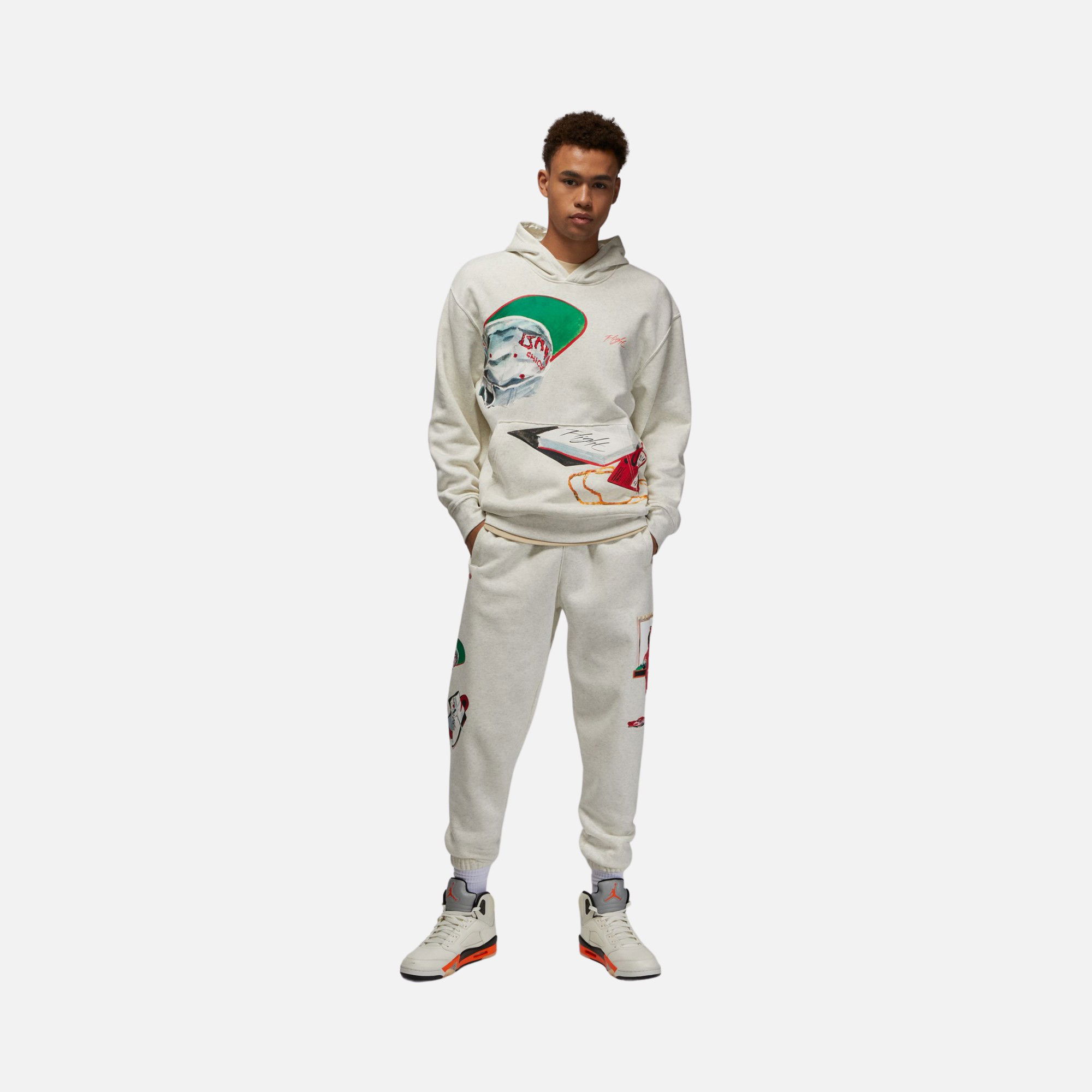 Nike Jordan Flight Artist Graphics Fleece Hoodie Erkek Sweatshirt