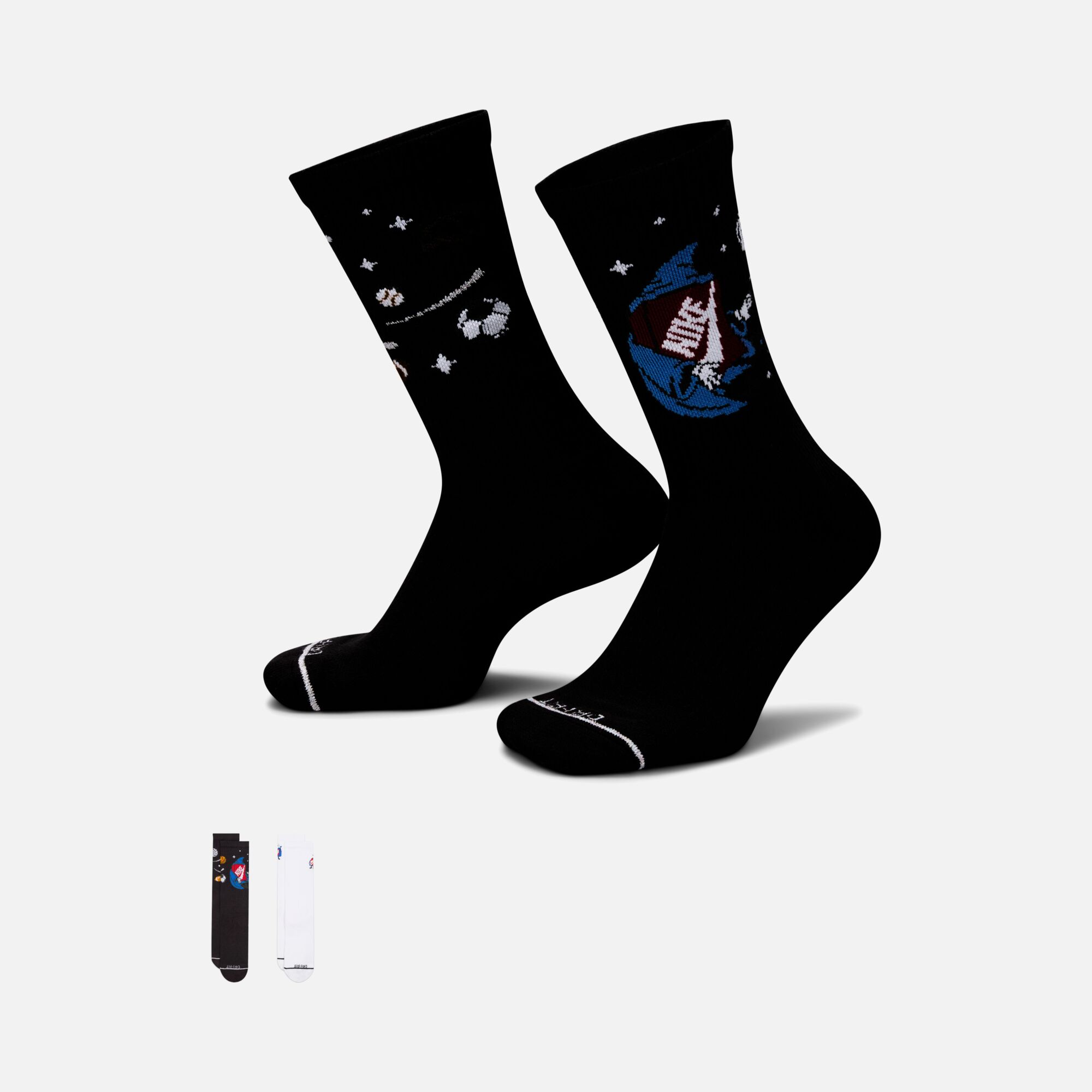 Nike Everyday Plus Cushioned Boxy ''Sports Wizard Graphic'' (2 Pairs) Çocuk Çorap