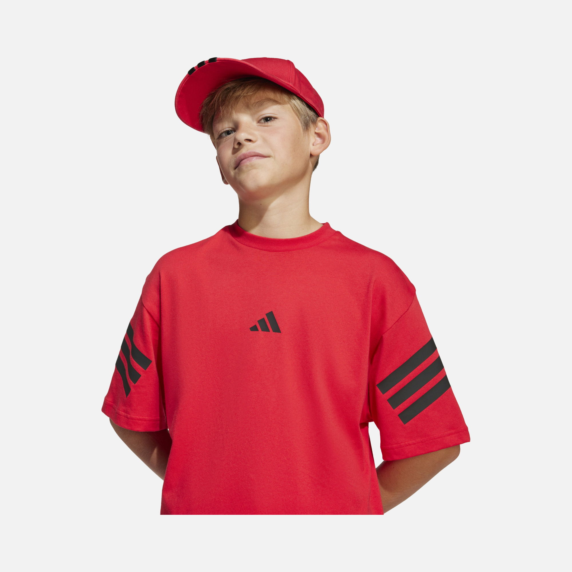 adidas Sportswear Future Icons 3-Stripes & 3-Bar Logo Detail Short-Sleeve Çocuk Tişört