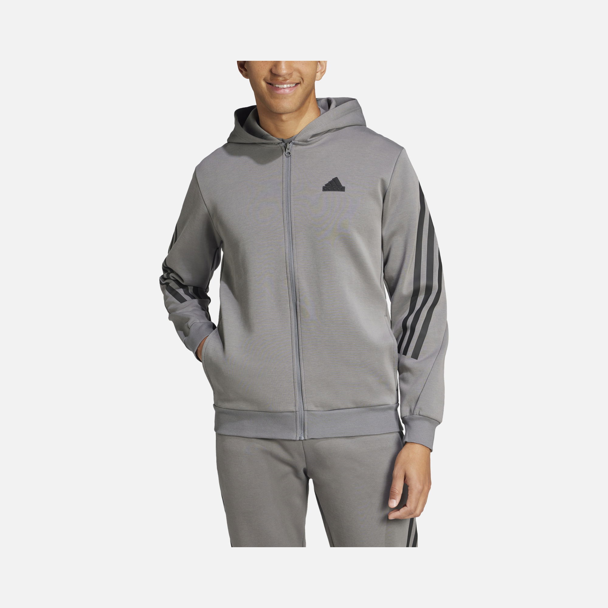 adidas Future Icons 3-Stripes Full-Zip Hoodie Erkek Sweatshirt