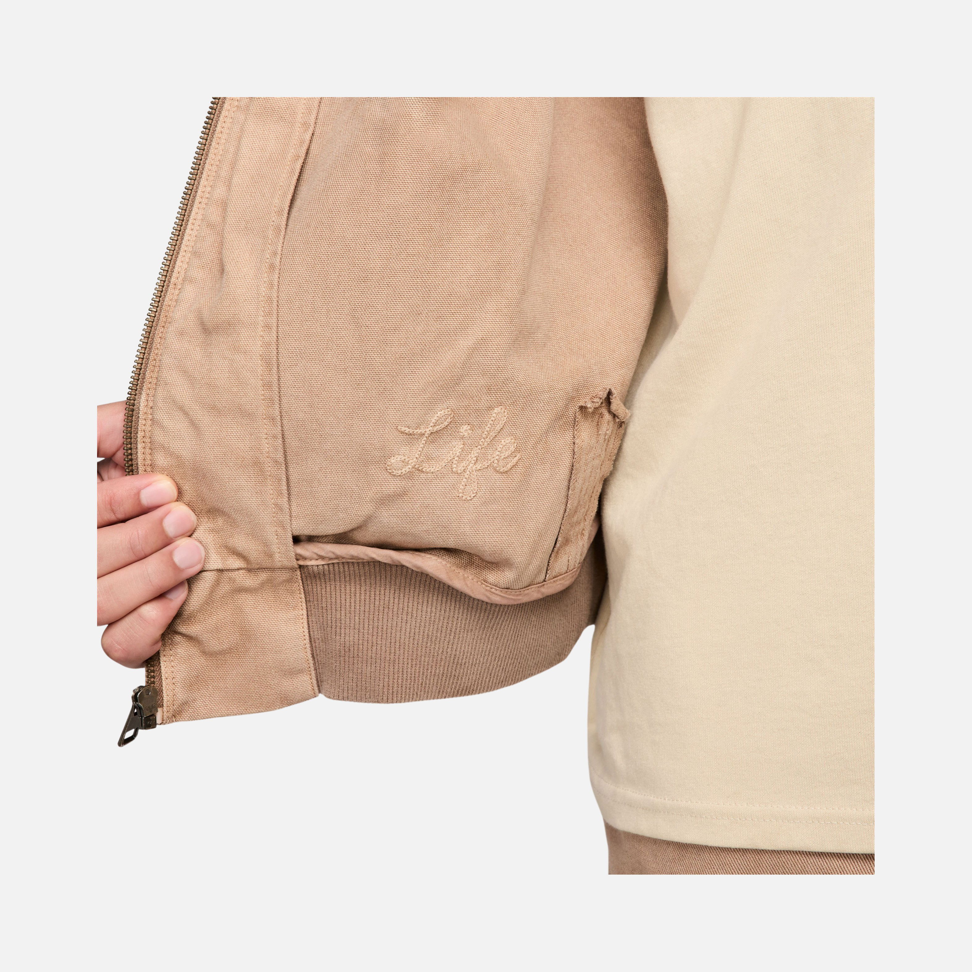 Nike Life Unlined Dye  Canvas Woven Fabric Full-Zip Hoodie Erkek Ceket