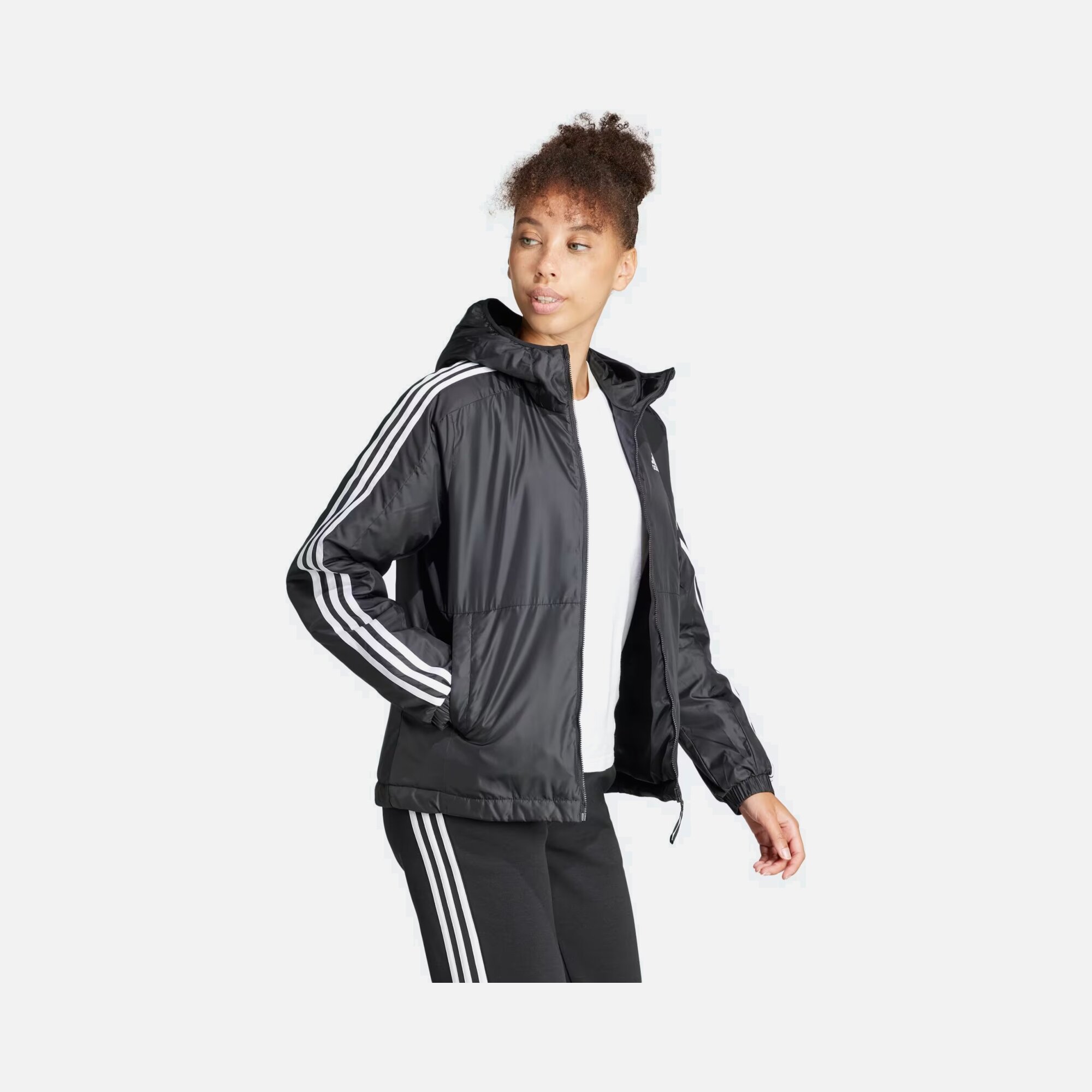 asidas Essentials 3-Stripes Insulated Full-Zip Hoodie Kadın Ceket