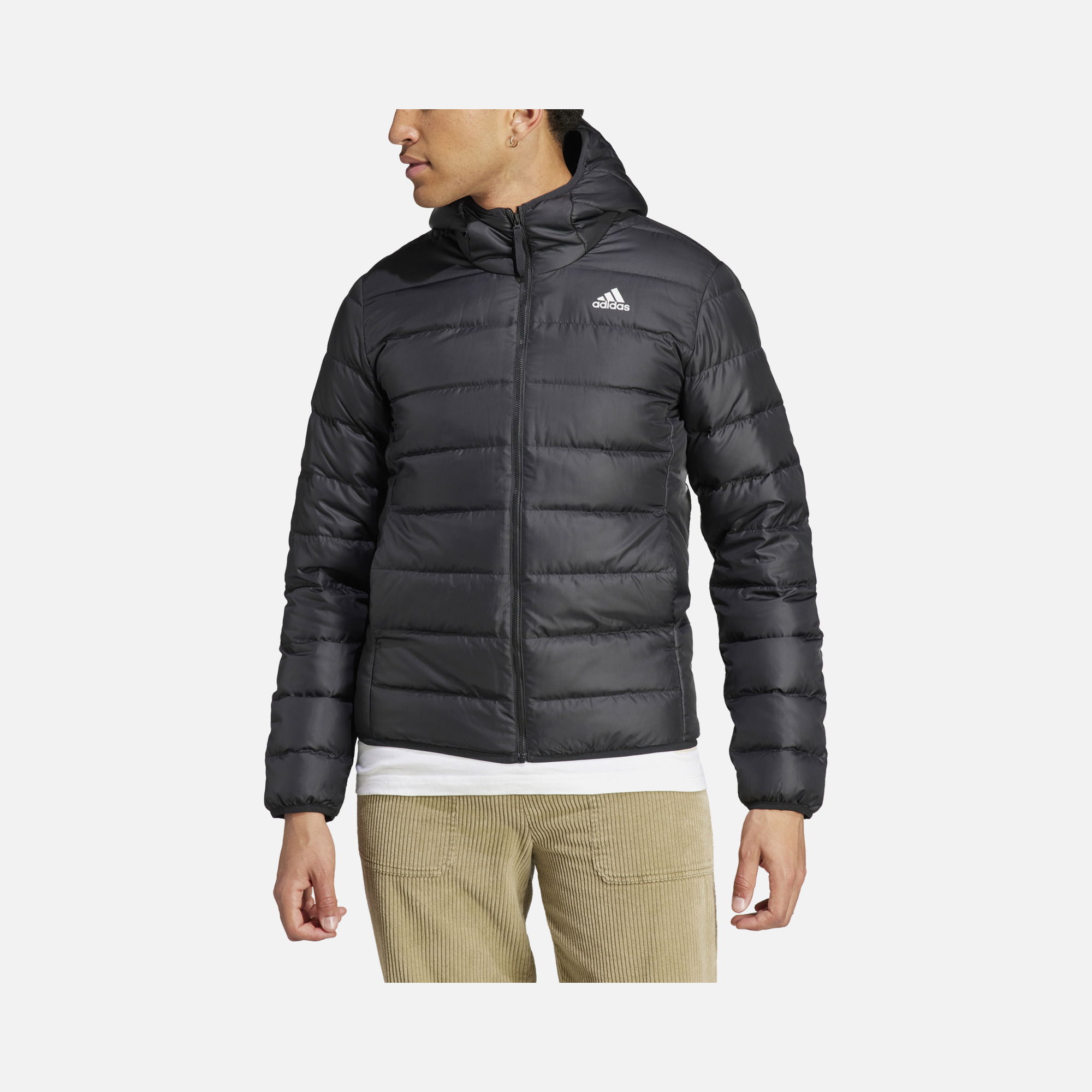 adidas Essentials Light Down Full-Zip Hoodie Erkek Ceket