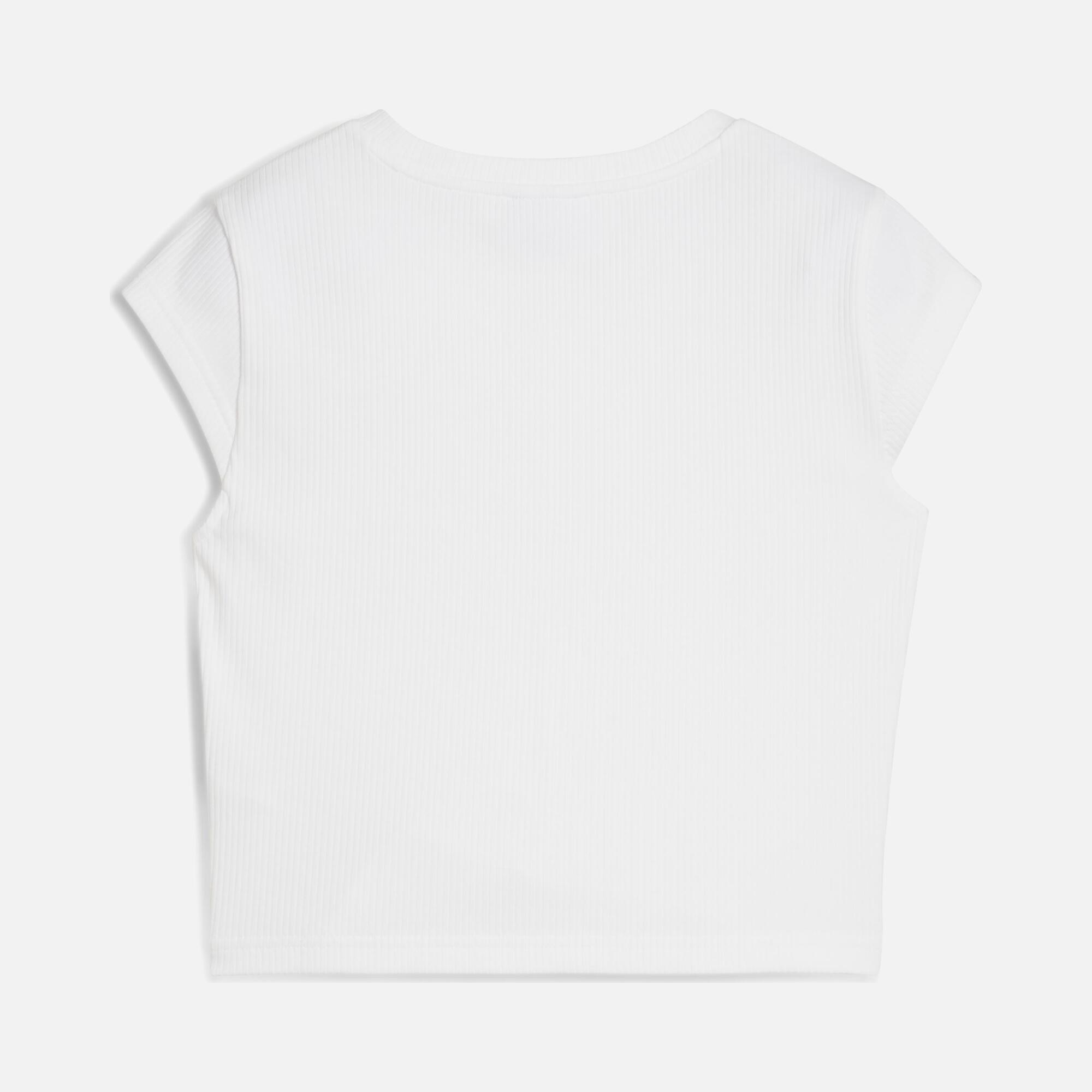 Puma Sportswear Wardrobe Essentials Ribbed Baby Cropped Short-Sleeve Kadın Tişört