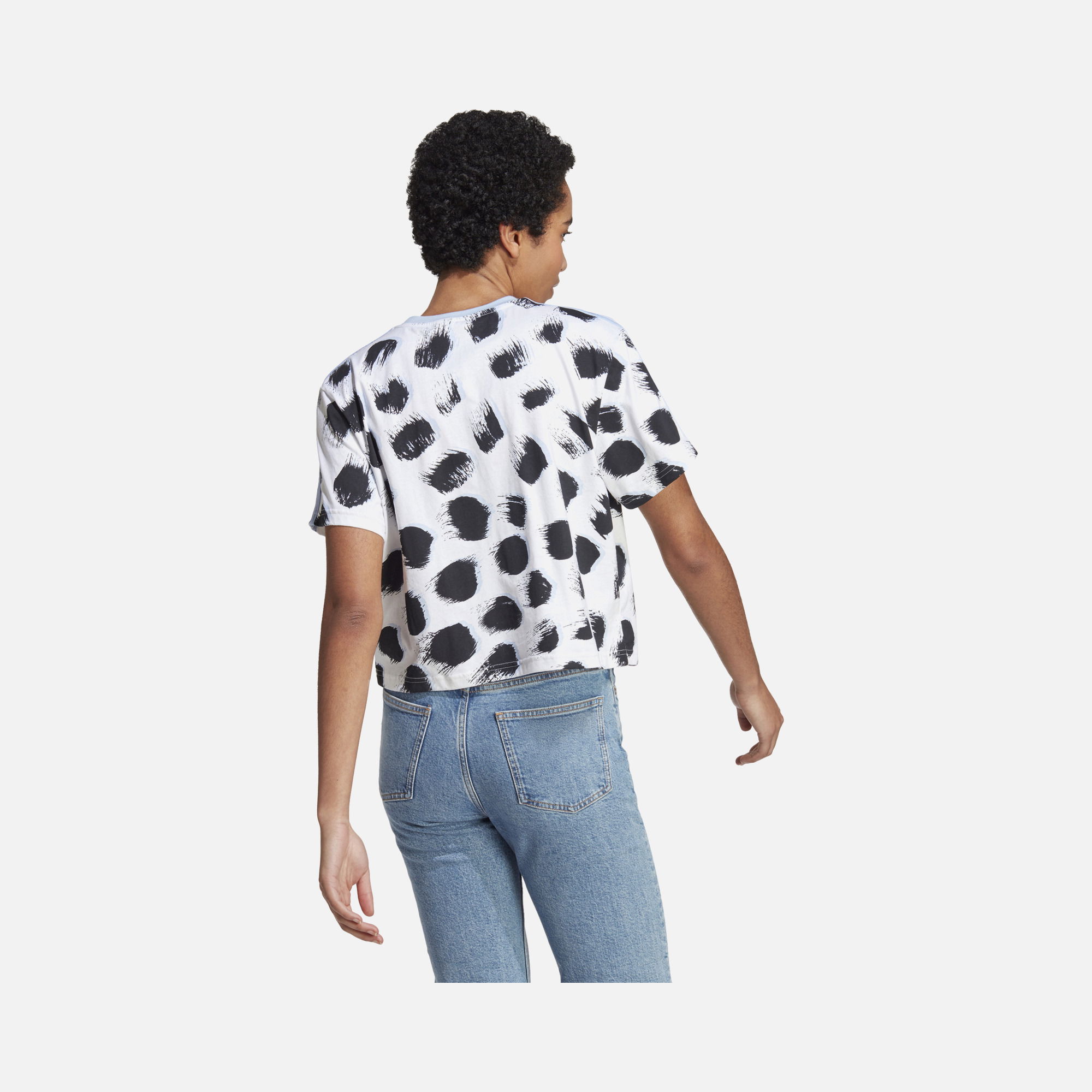 adidas Essentials 3-Stripes Single Jersey Crop Kadın Tişört