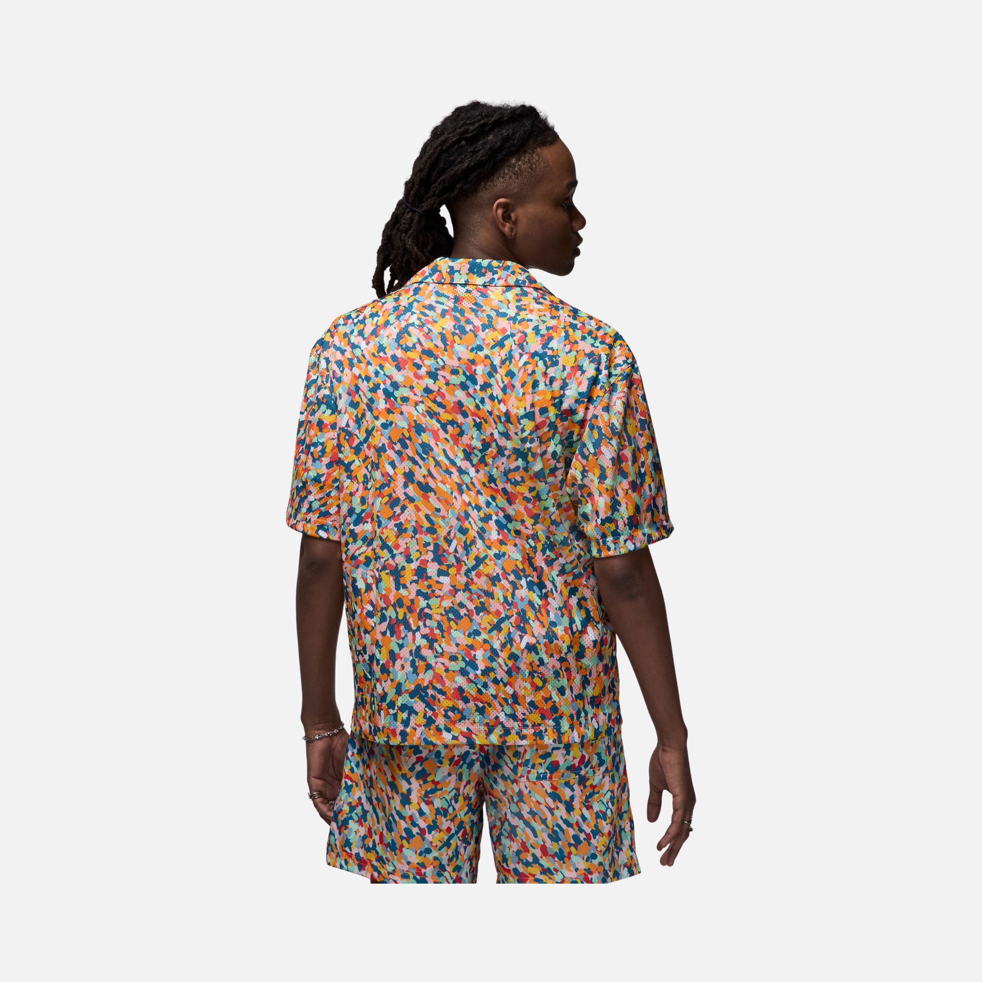 Nike Jordan Essentials Poolside Allover Printed Full-Buttoned Short-Sleeve Erkek Gömlek
