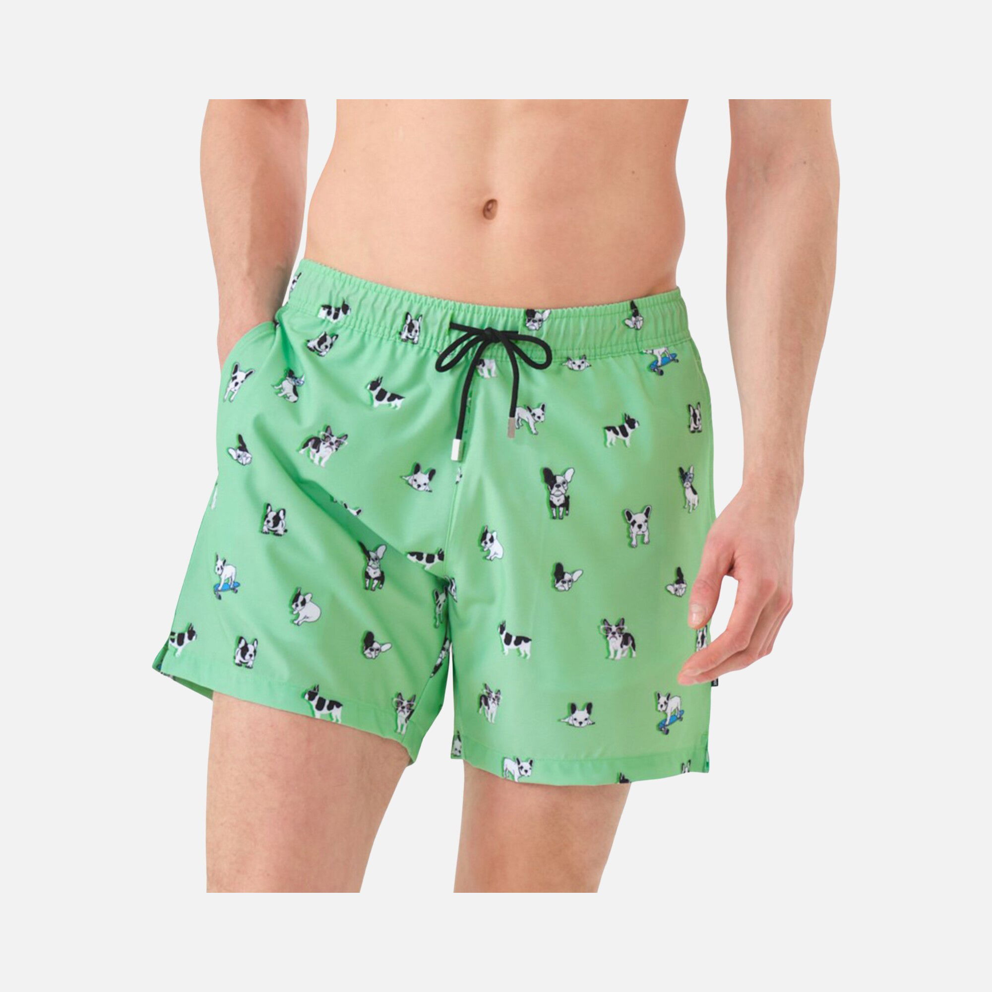 John Frank French Bulldog Graphic Mesh Lined Erkek Şort Mayo