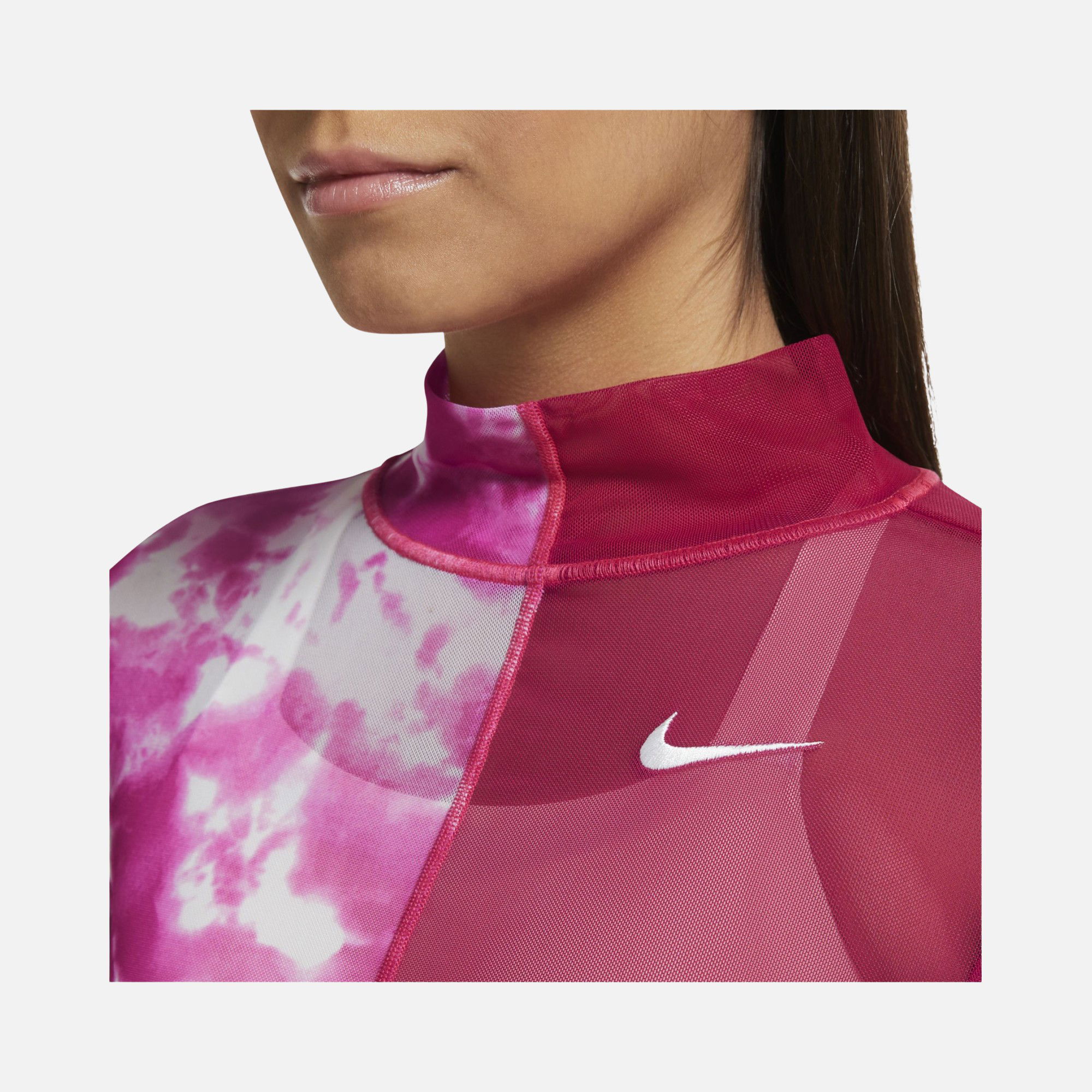Nike Sportswear Patchwork Tie Dye Printed Long-Sleeve Kadın Tişört