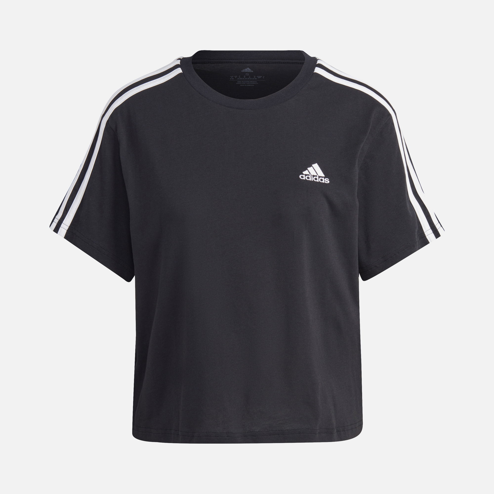 adidas Essentials 3-Stripes Single Jersey Crop Kadın Tişört