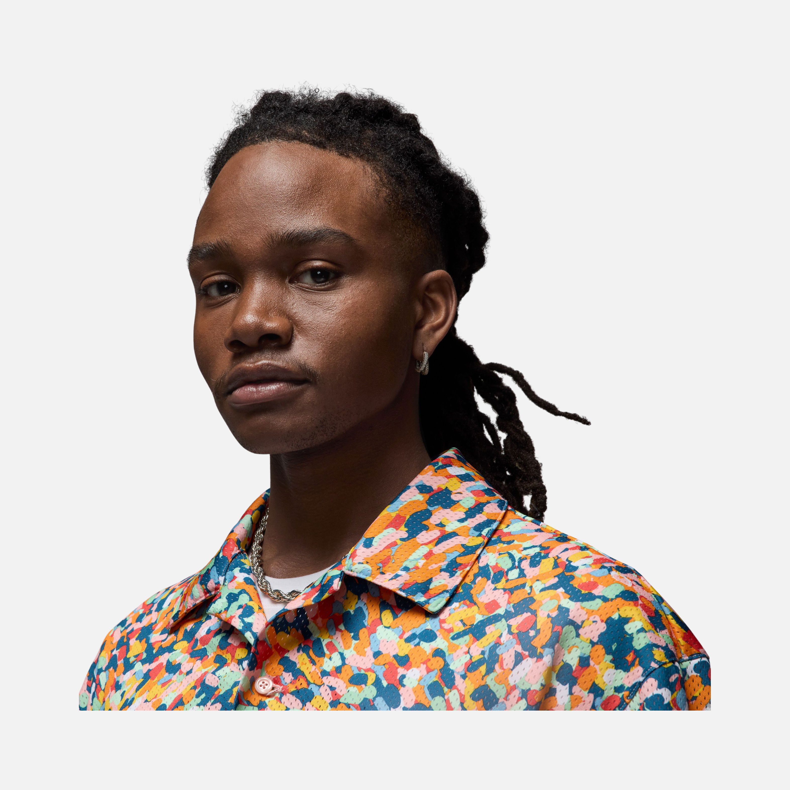 Nike Jordan Essentials Poolside Allover Printed Full-Buttoned Short-Sleeve Erkek Gömlek