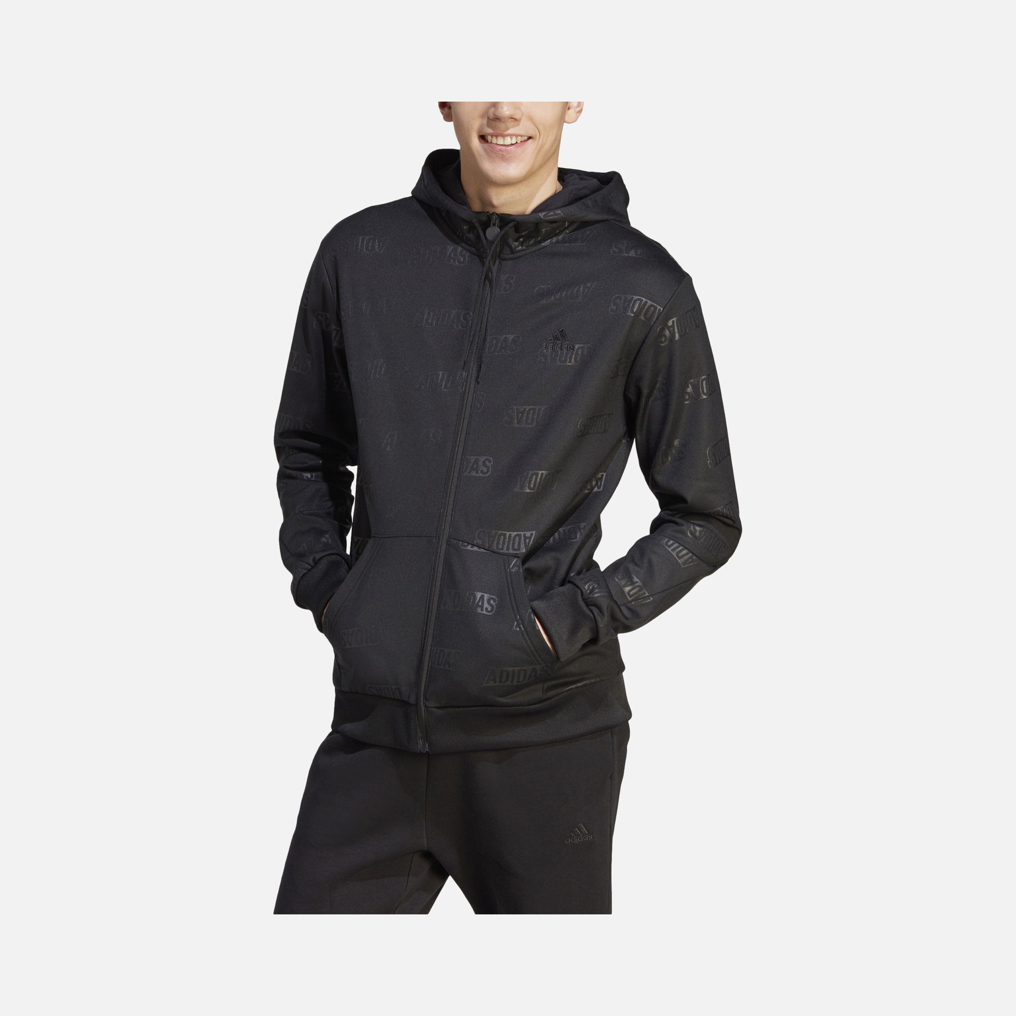 adidas Sportswear Bluza dresowa Embossed Fleece Full-Zip Hoodie Erkek Ceket