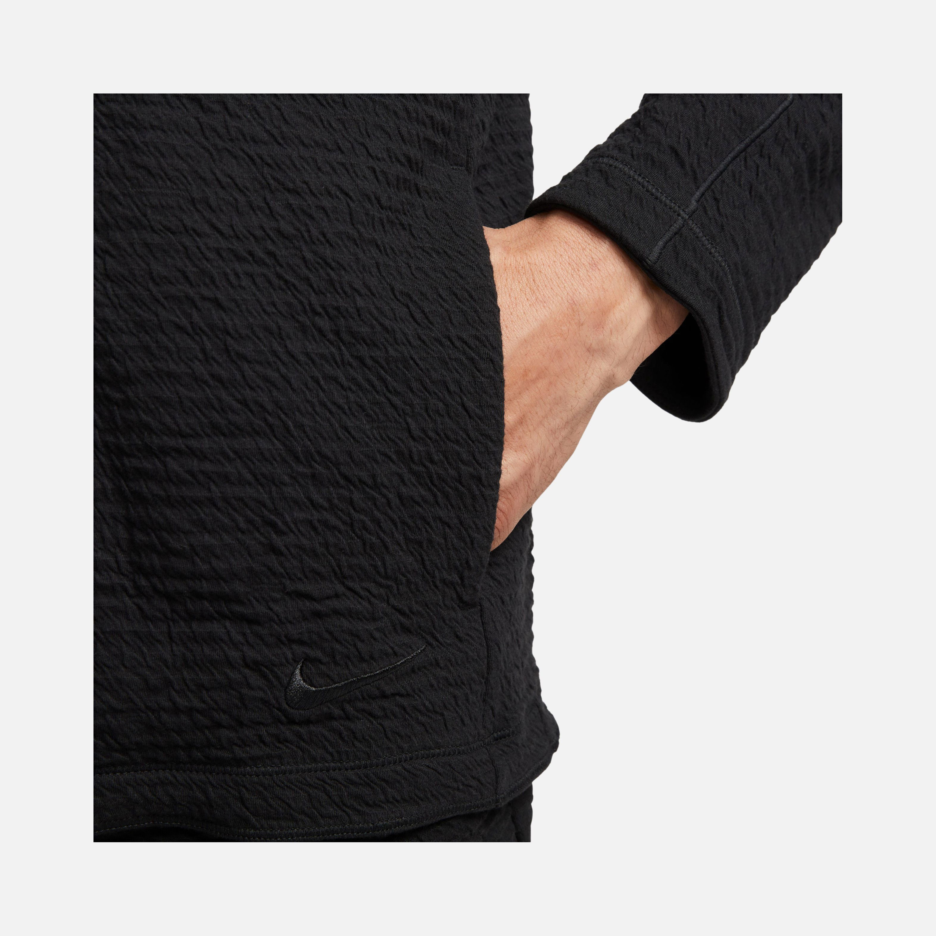 Nike Yoga Dri-Fit Textured Full-Length Snap Buttons Erkek Ceket