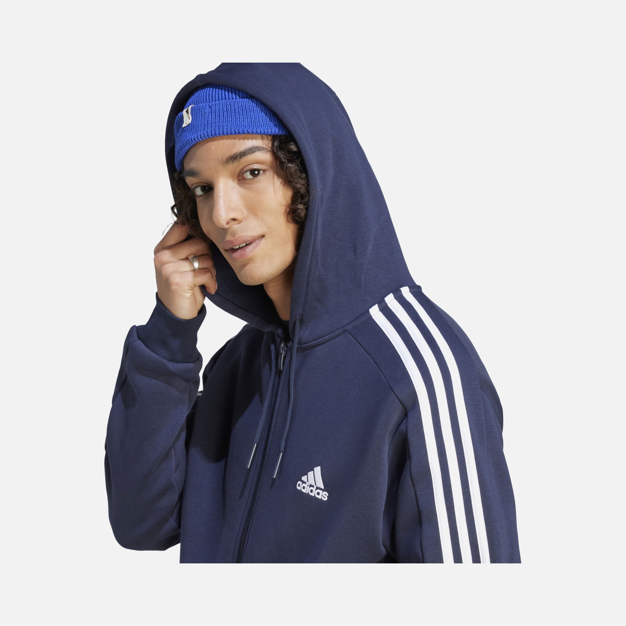 adidas Sportswaer Essentials Fleece 3-Stripes Full-Zip Hoodie Erkek Ceket
