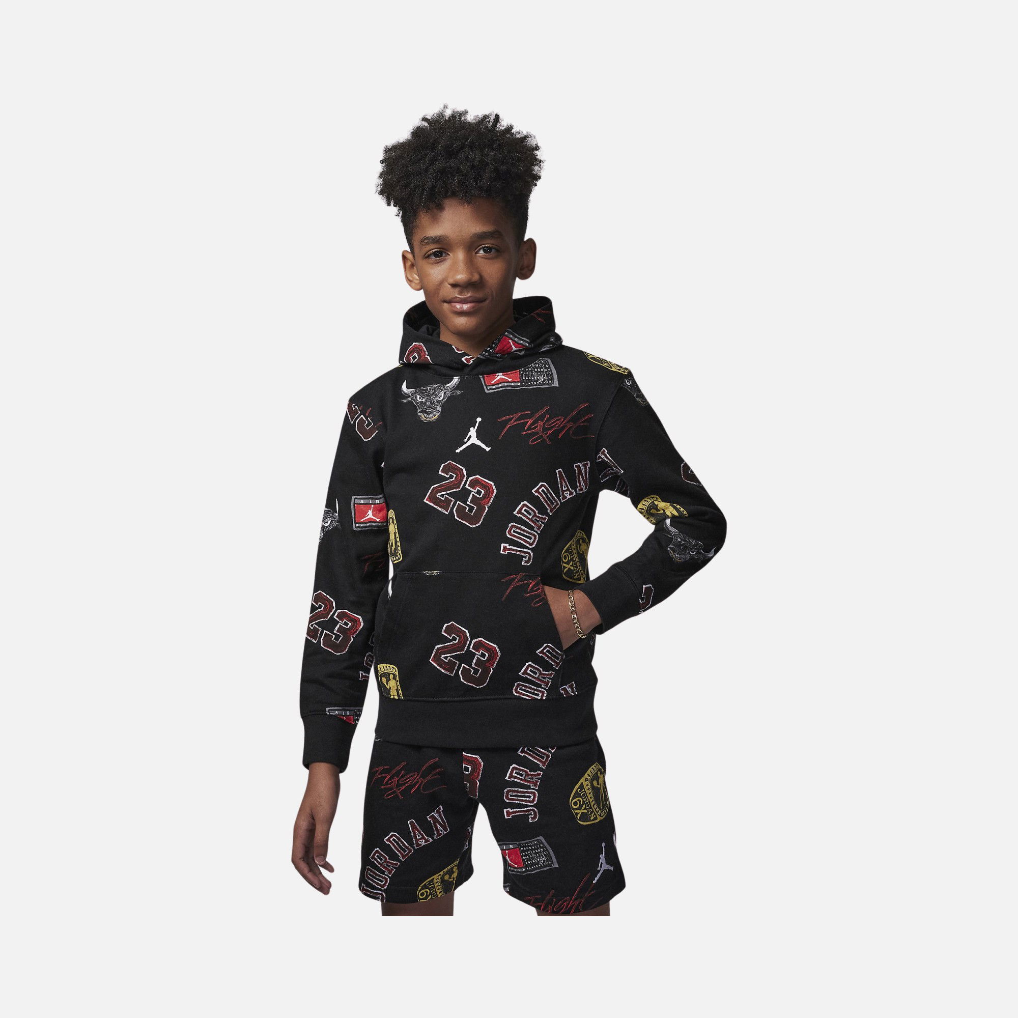 Nike Jordan Essentials Frenh Terry All-Over Printed Pullover Hoodie (Boys') Çocuk Sweatshirt