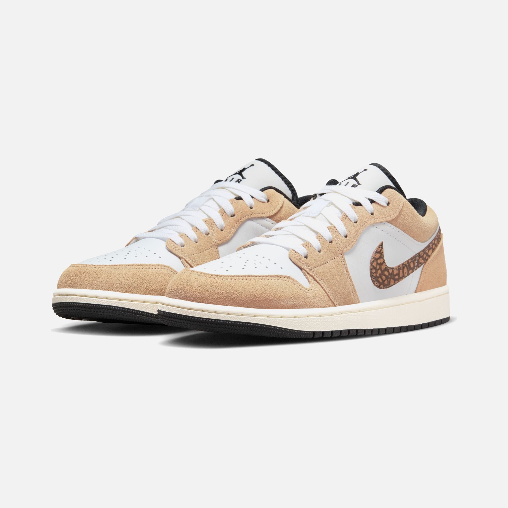 Air Jordan 1 Low SE ''Elephant Printed Swoosh and Gold Jumpman'' Erkek Spor Ayakkabı
