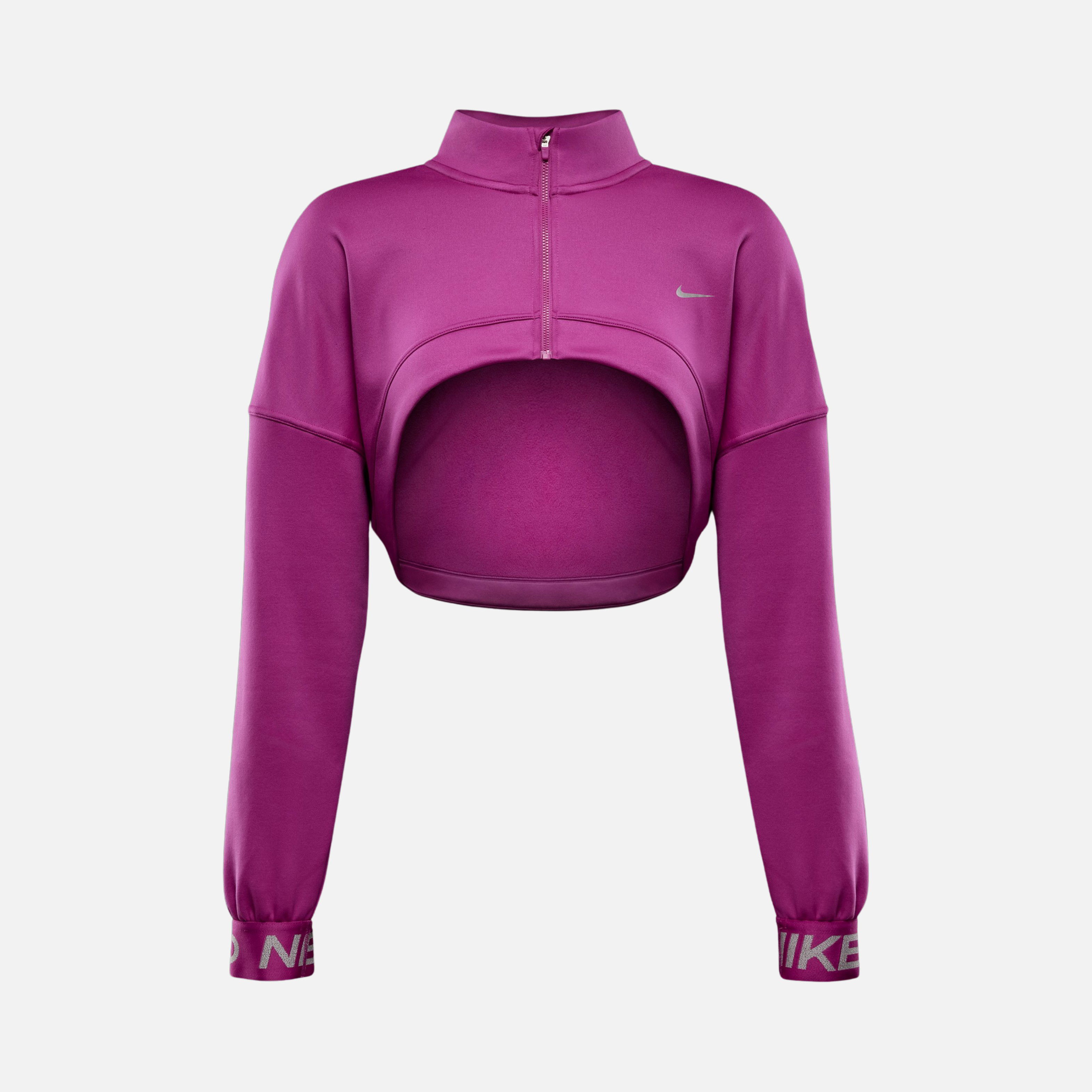 Nike Pro Capsule Fleece High-Low Design Full-Zip Long-Sleeve Kadın Sweatshirt