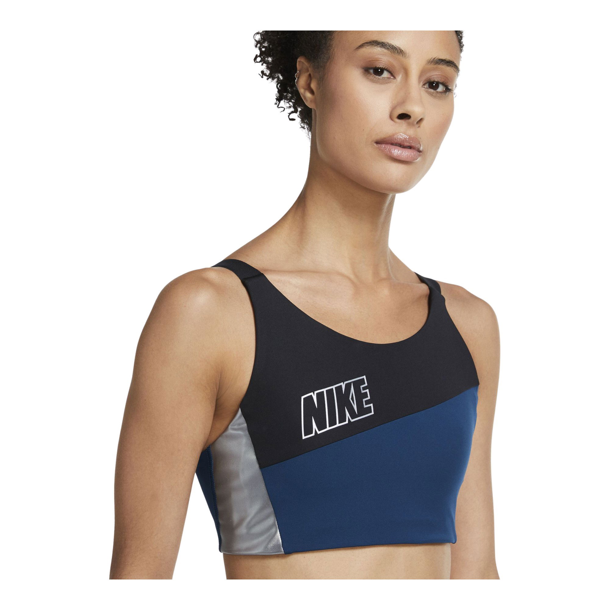 Nike Swoosh Medium-Support Metallic Sports Kadın Büstiyer