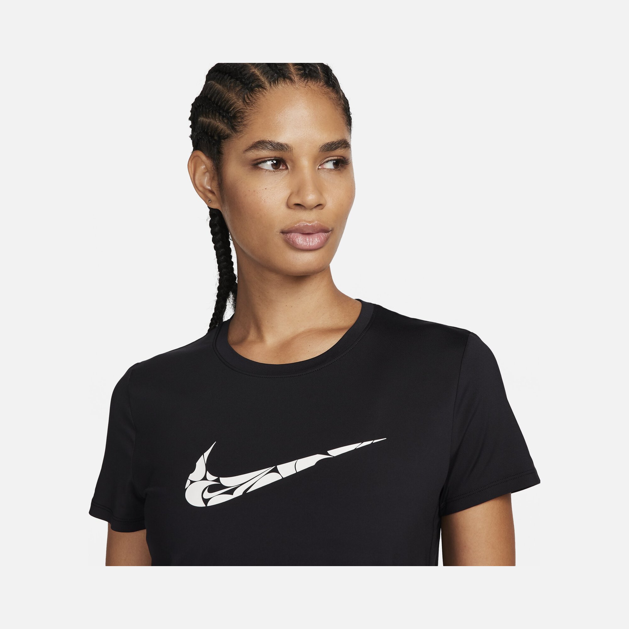 Nike One Dri-Fit Printed Swoosh Logo Running Short-Sleeve Kadın Tişört