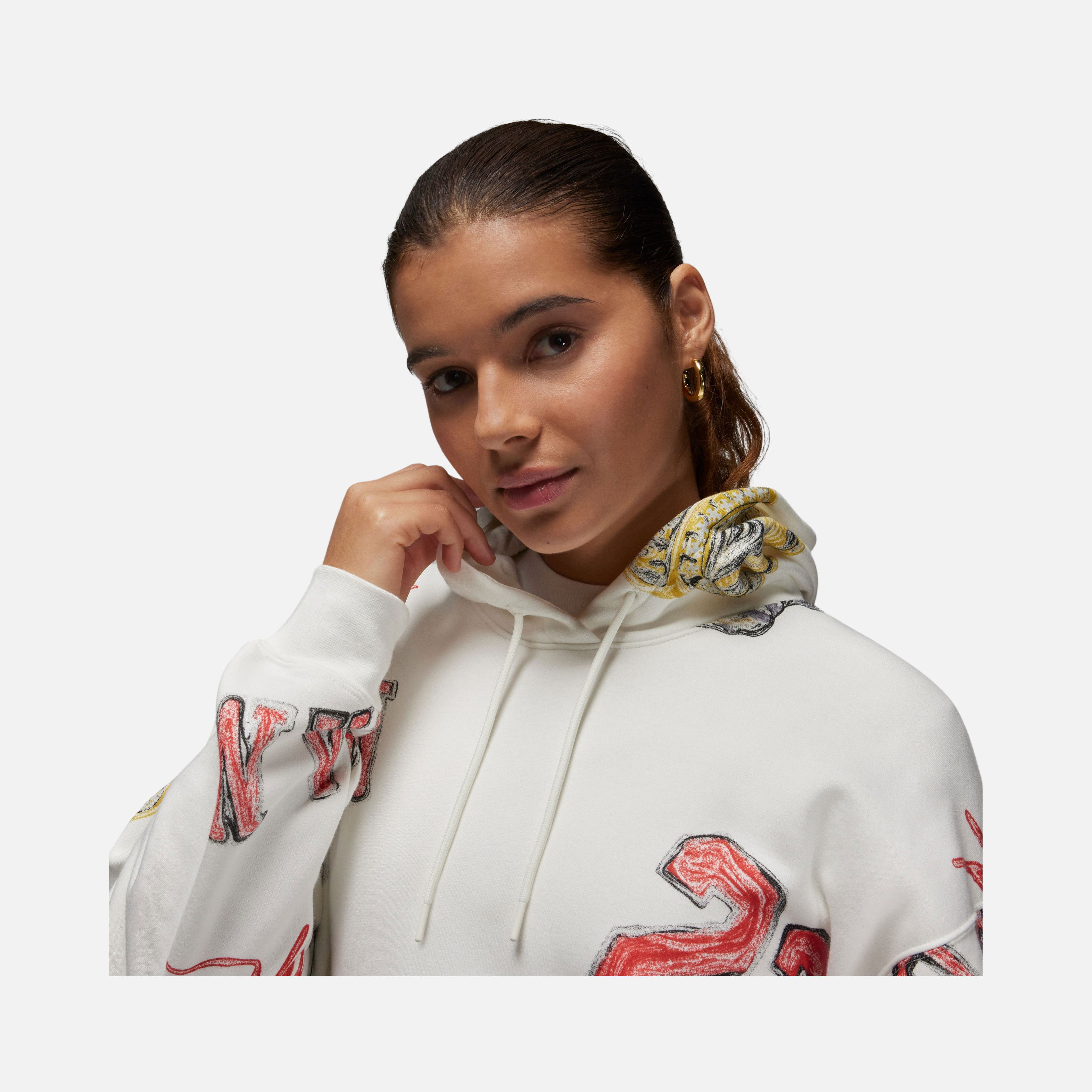 Nike Jordan Brooklyn All-Over Print Fleece Hoodie Kadın Sweatshirt