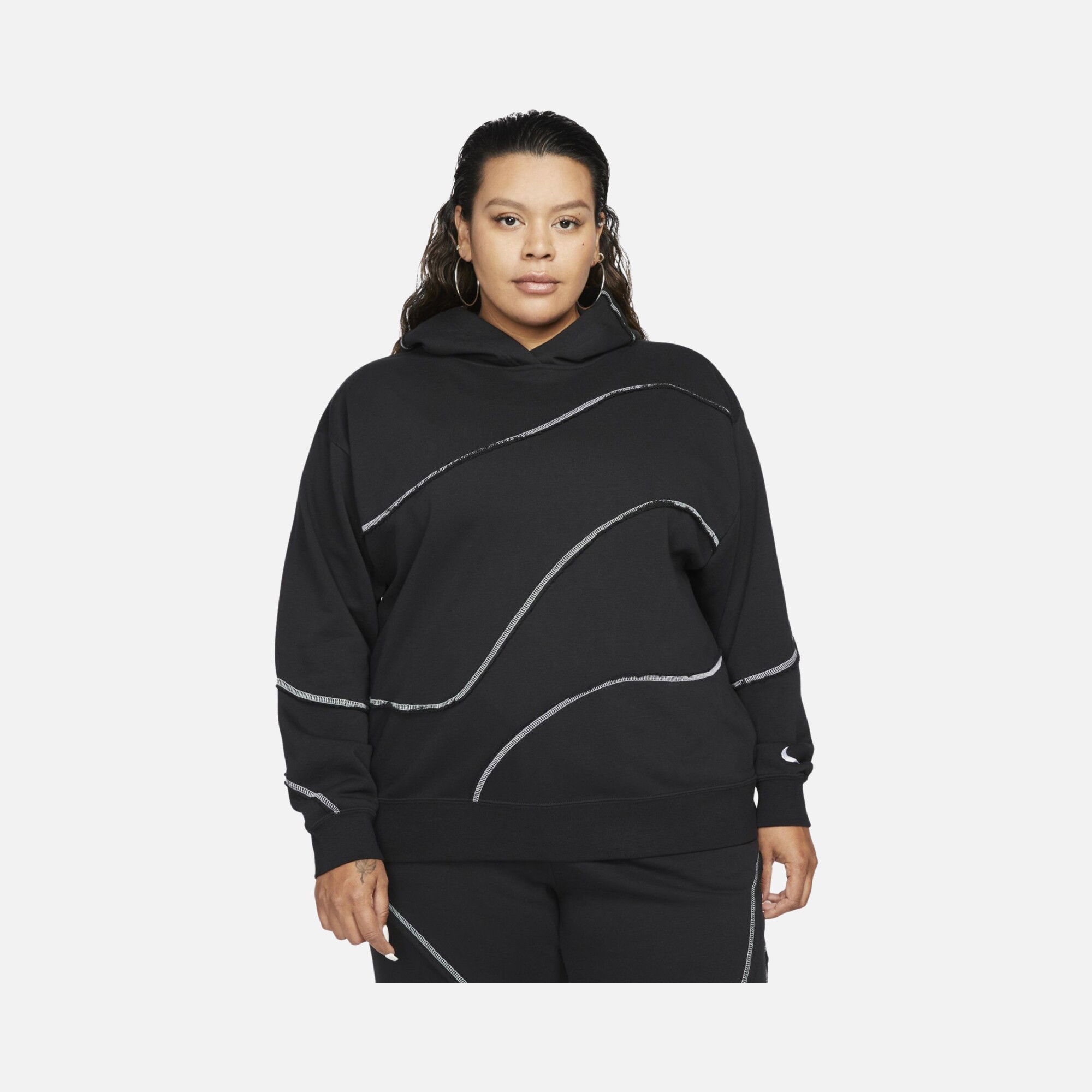 Nike Sportswear Fleece Swirl Oversized Hoodie (Plus-Size) Kadın Sweatshirt