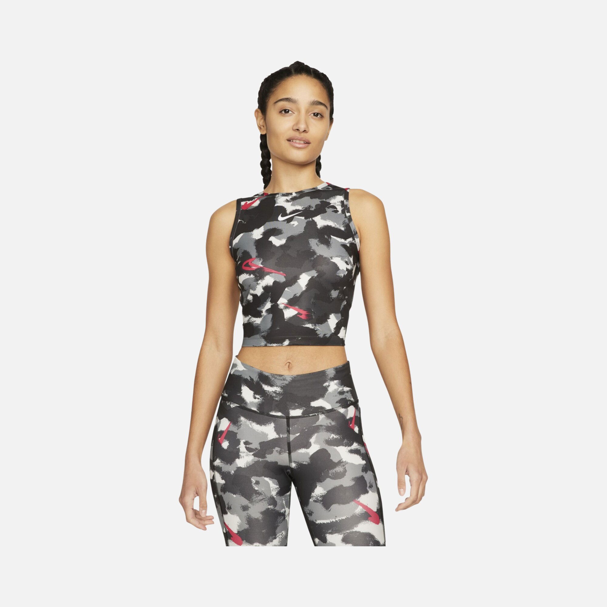 Nike Dri-Fit Essential Printed Cropped Running Kadın Atlet